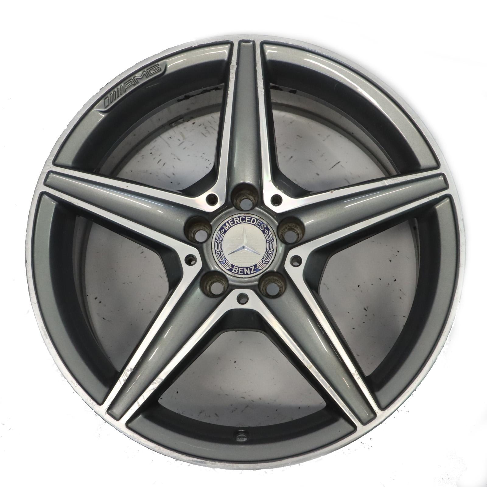 Mercedes W205 Himalaya Grey AMG Alloy Wheel Rim 5 Spoke 18" 7,5J A2054011100