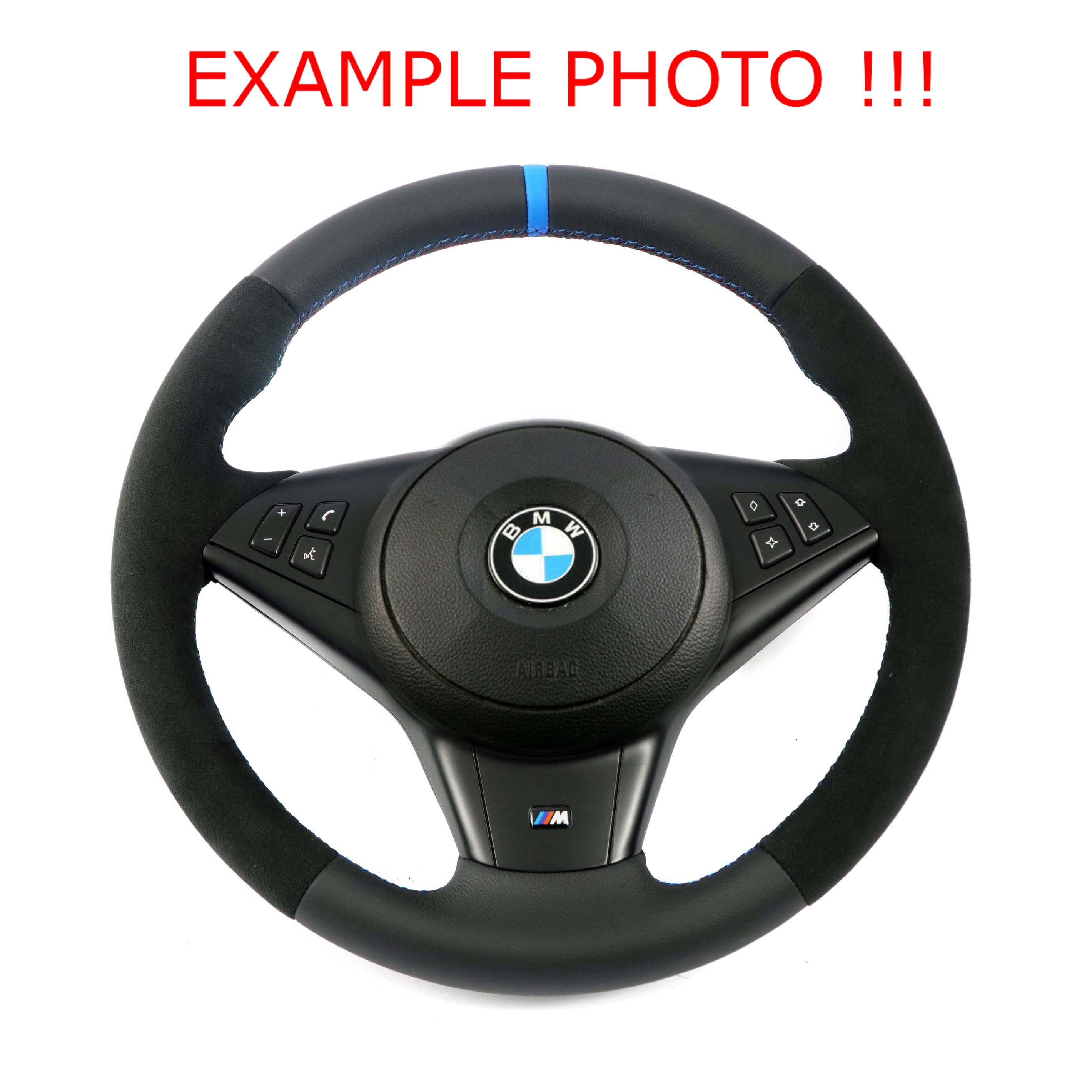 BMW 5 6 Series E60 E63 NEW Leather Alcantara M-Sport Steering Wheel M-threads