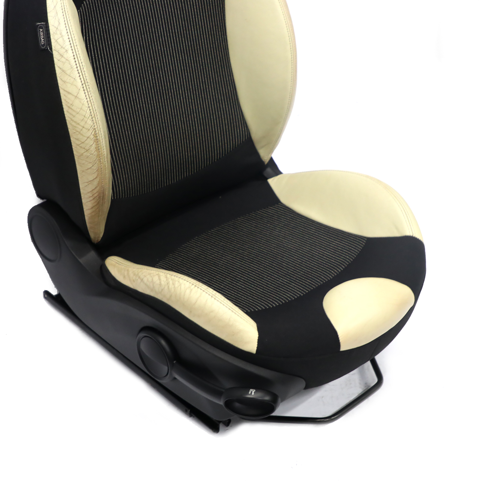 MINI Cooper One R55 R56 R57 Sport Cloth Cream Leather Front Right O/S Seat