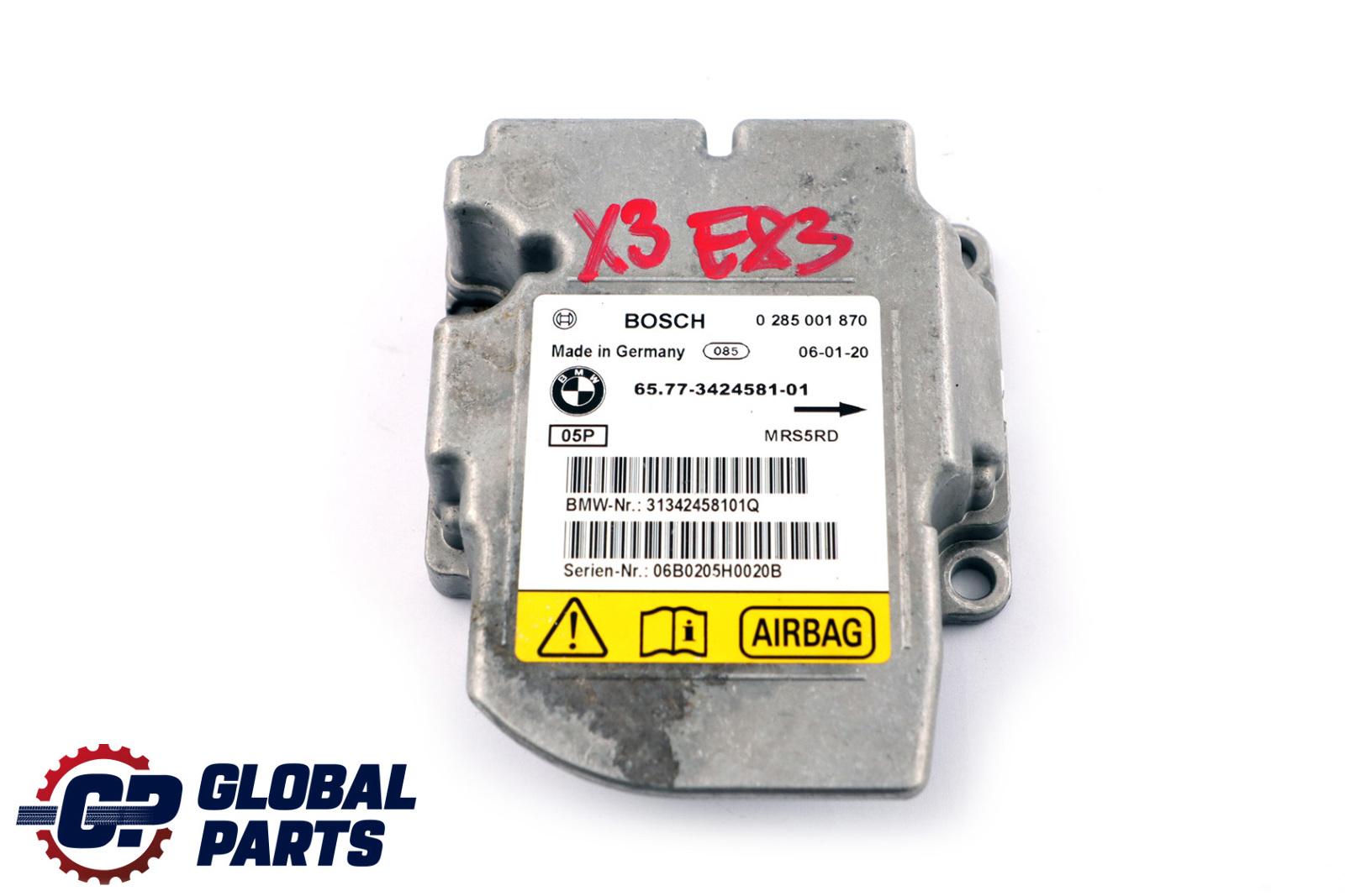 BMW X3 Series E83 Airbag Control Unit Module ECU 65773424581 3424581