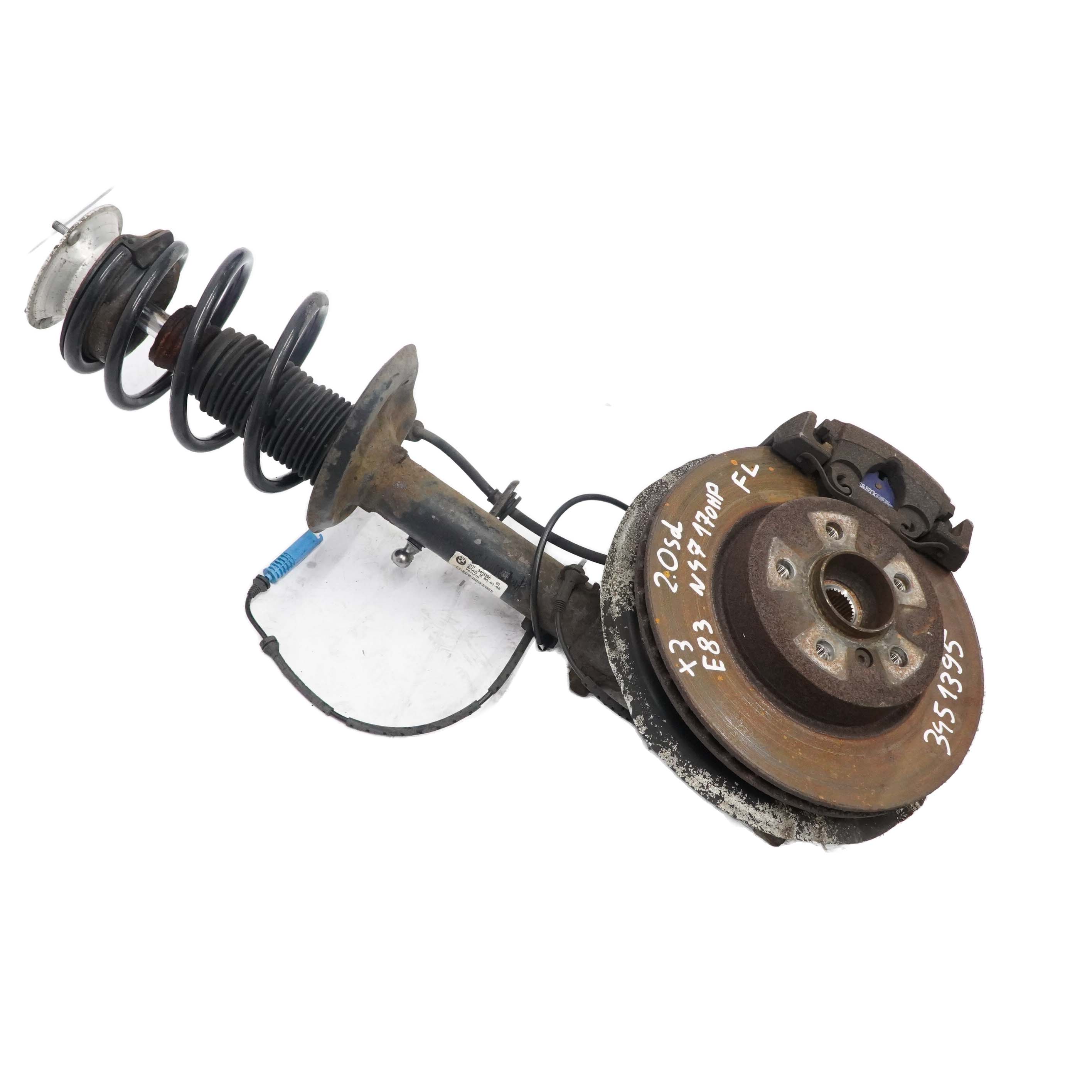 BMW X3 E83 LCI 2.0d N47 Suspension Sportive Avant Gauche Jambe Ressort Frein