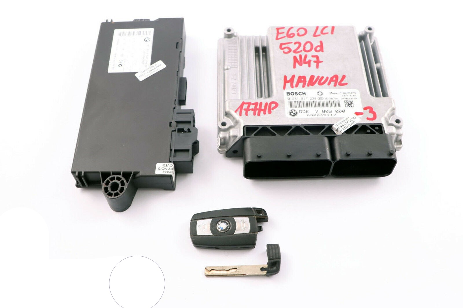 BMW E60 E87 LCI E90 120d 320d 520d N47 ECU Kit Control Unit DDE 7809000 CAS3 Key