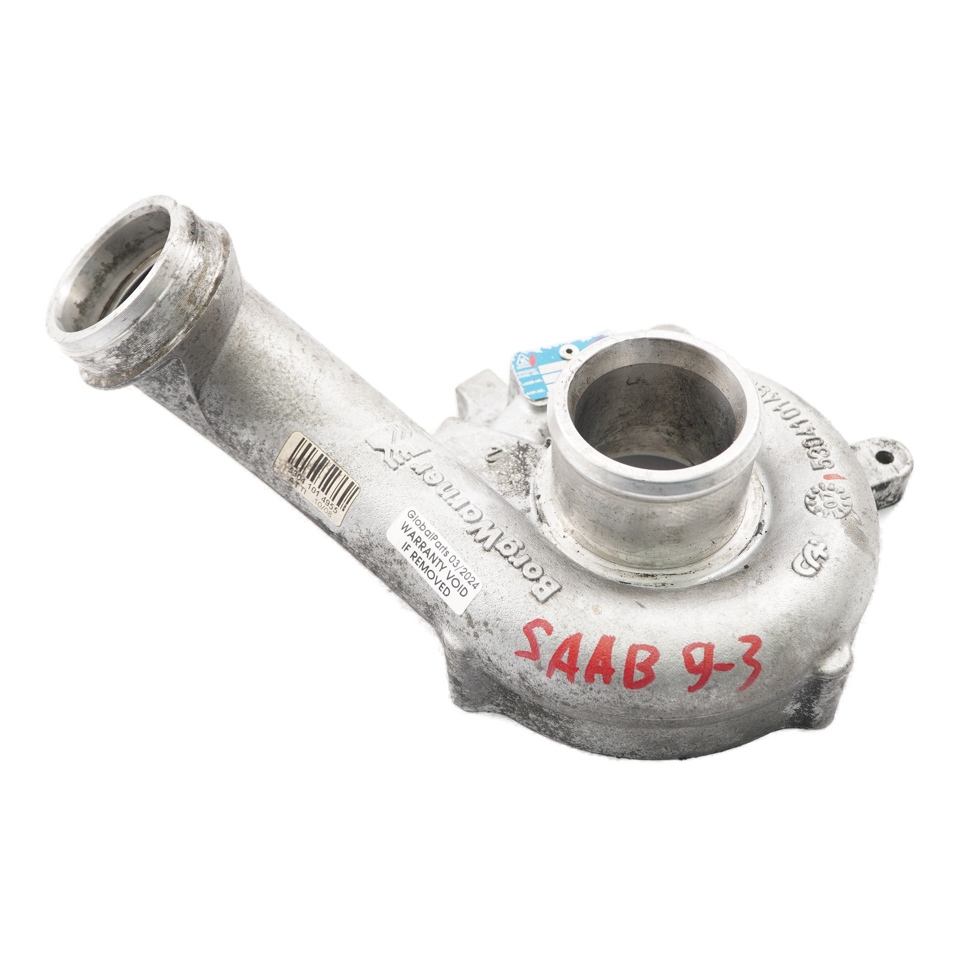 Saab 9-3 1.9 TTiD Turbo Turbocompresseur Pièce Couvercle Boîtier 53041014989