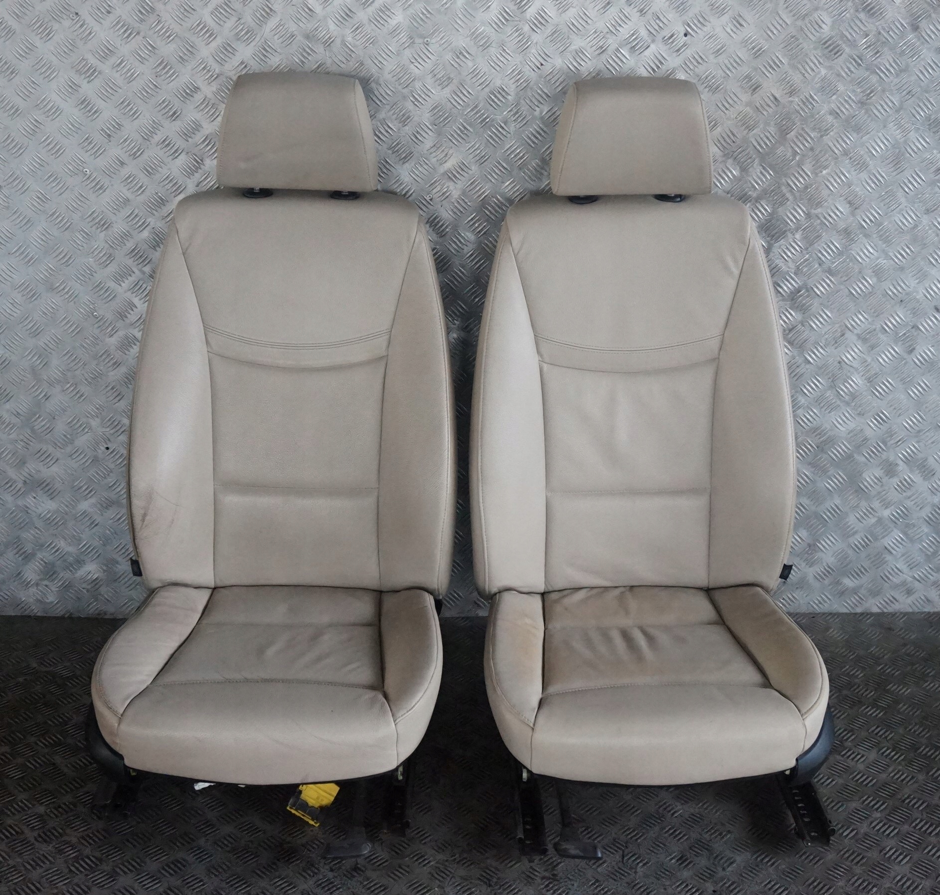 BMW 3 Series E90 LCI Heated Oyster Leather Interior Seats with Airbag Door Card