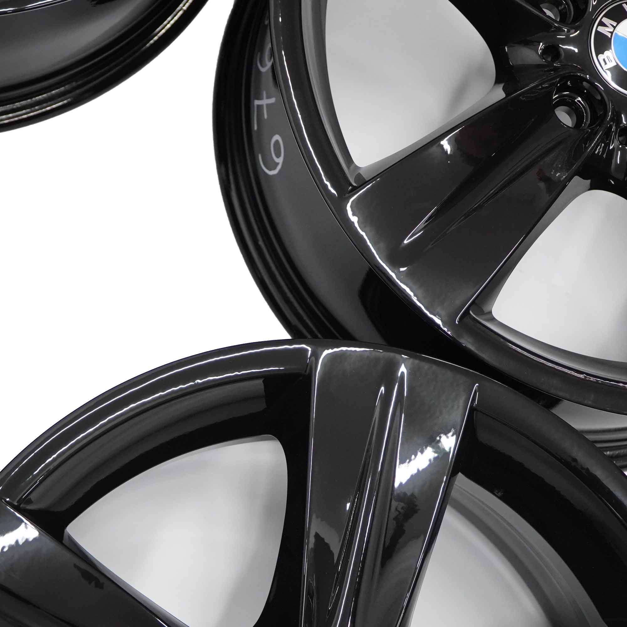 BMW E90 E91 Complete Set 4x Alloy Wheel Rim Black 18" Star Spoke 189