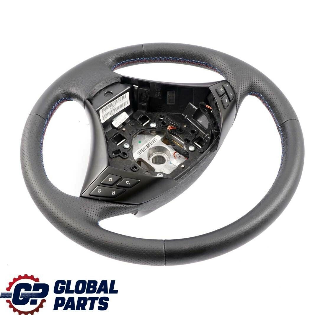 BMW 5 Series E60 E61 Black New Leather Steering Wheel M-tricolored