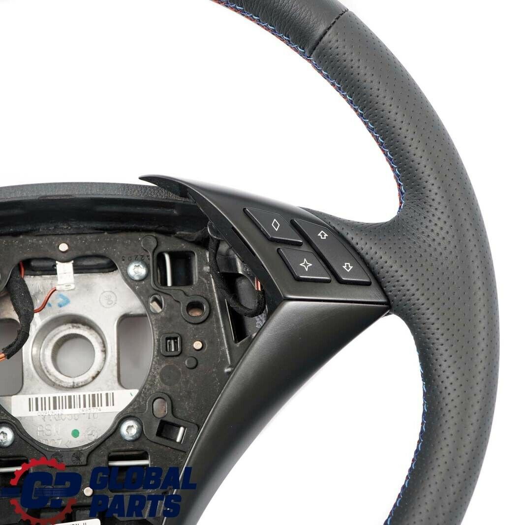 BMW 5 Series E60 E61 Black New Leather Steering Wheel M-tricolored