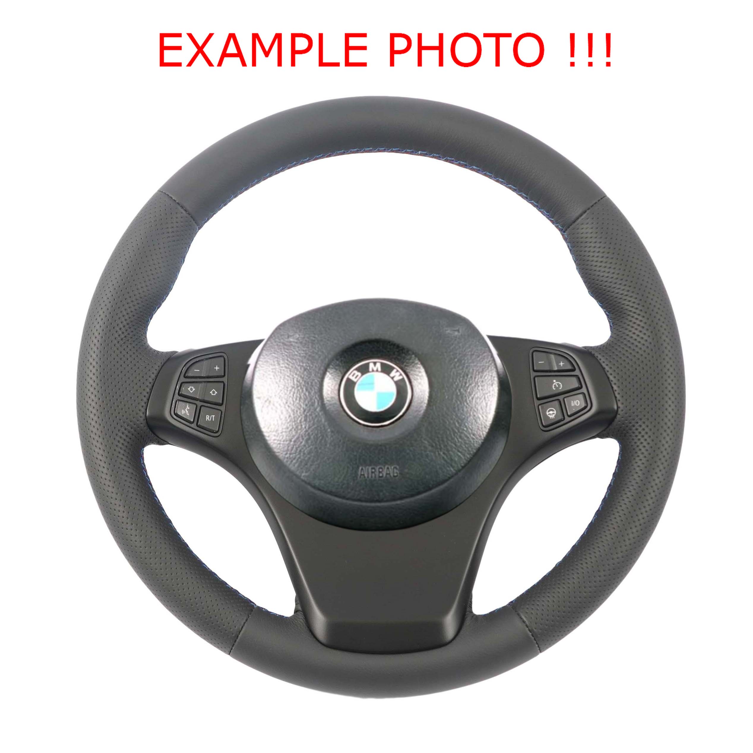 BMW X3 E83 X5 E53 Heated NEW Black Leather Sport Steering Wheel M-tricoloured