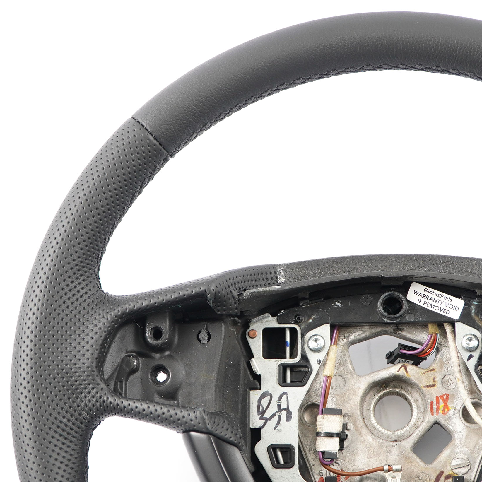 BMW F01 F07 GT F10 F11 NEW Black Leather Steering Wheel Black Threads