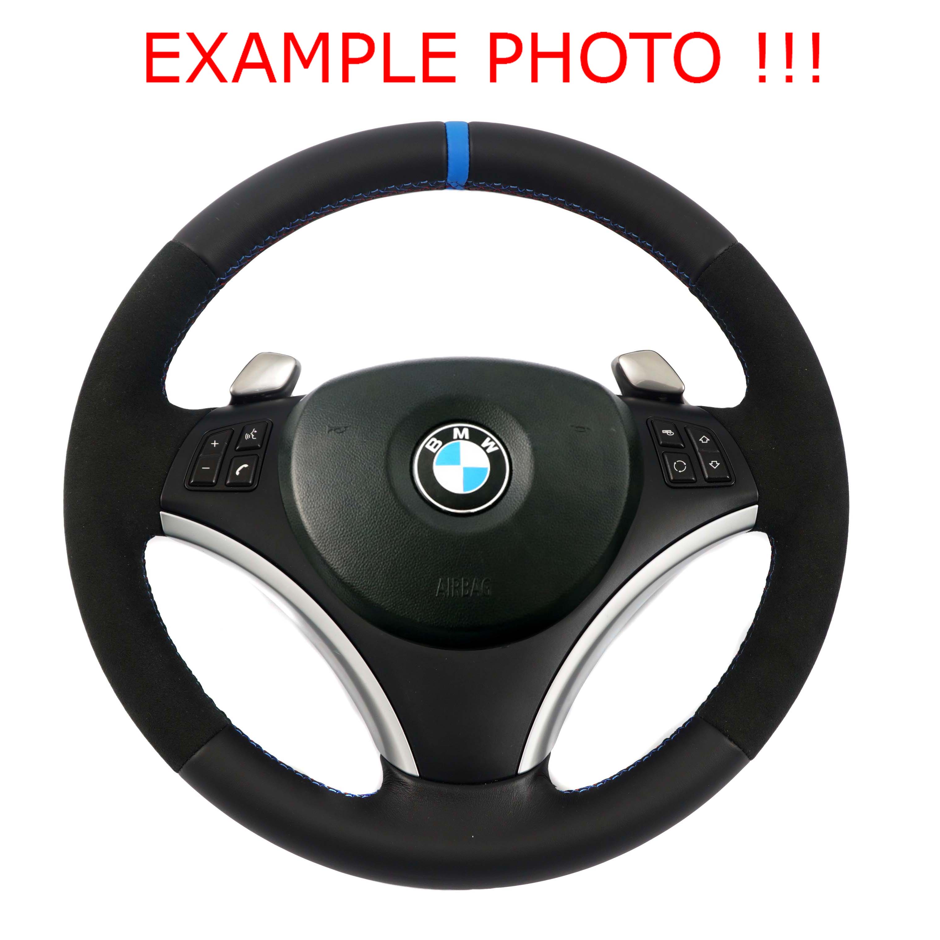 BMW E81 E87 E90 E91 NEW Black Leather M-Sport Look Steering Wheel Paddle Shift