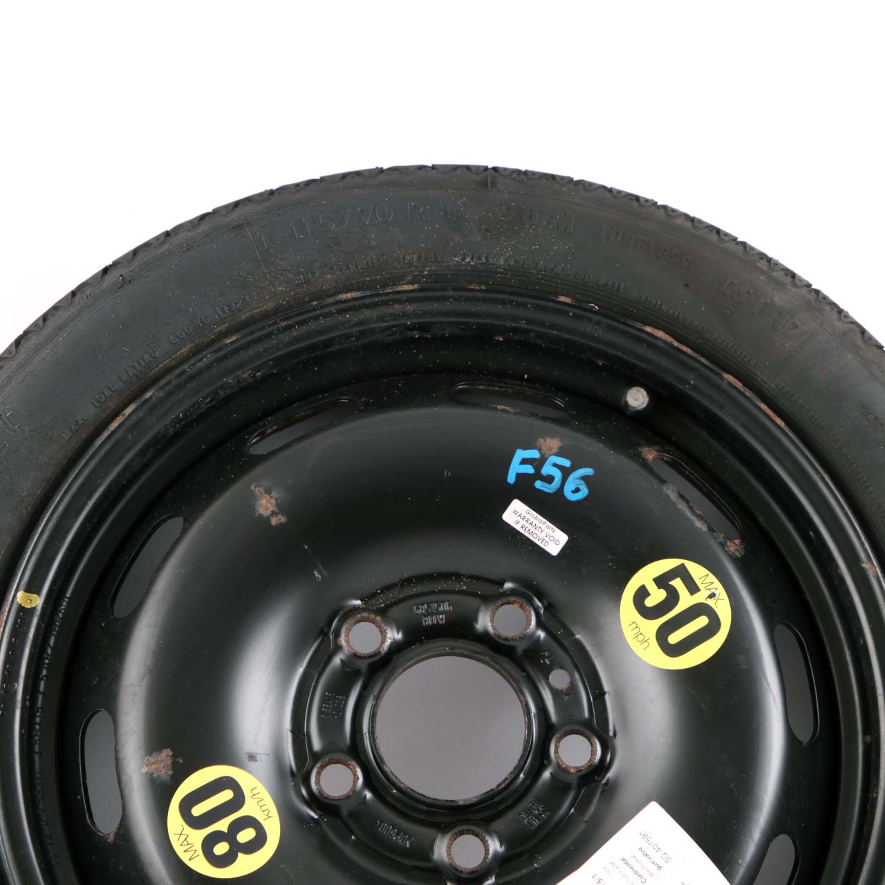 Roue de secours Mini F55 F56 Compact Acier noir 115/70 R15 3,5J ET:28 6851506