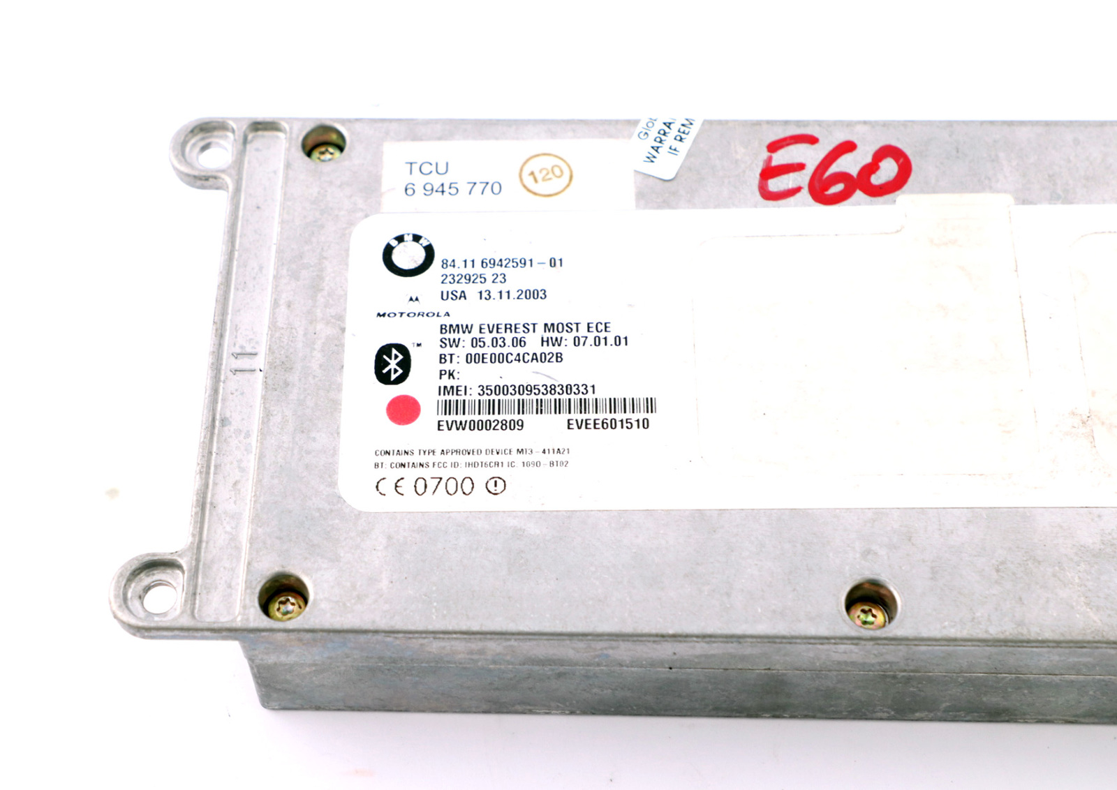 BMW E60 E61 E90 Module d'unité de commande télématique Bluetooth 6942591