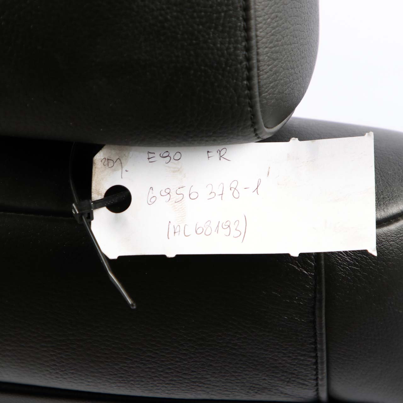 BMW 3 Series E90 E91 Black Leather Interior Front Right O/S Side Seat