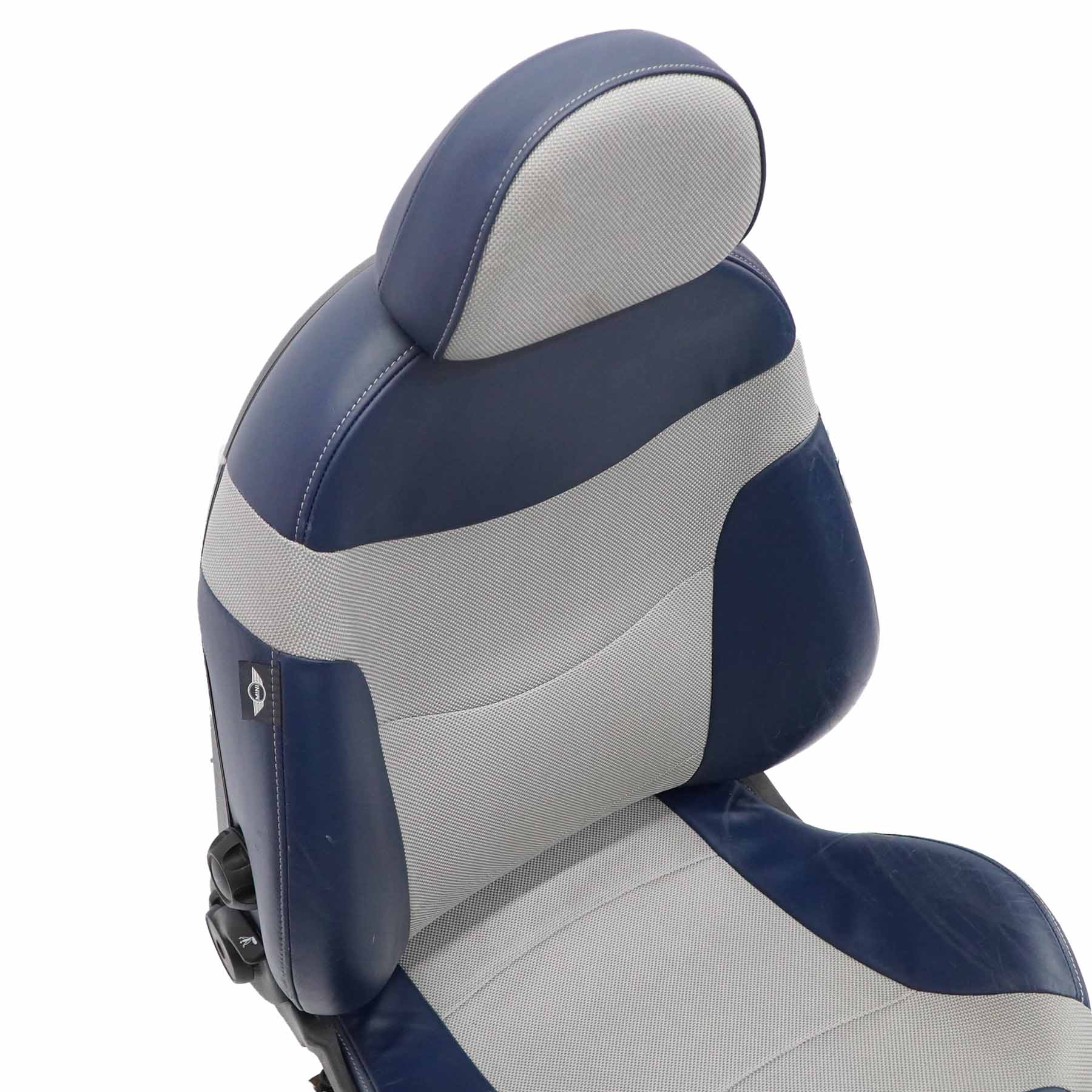 Front Seat Mini R50 R53 Left N/S Heated Sport Checkmate Blue Cloth Leather