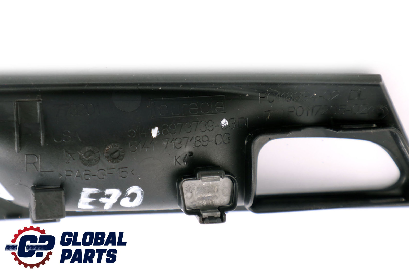 BMW X5 Series E70 Inside Rear Left Door Opener Cover N/S Black 6973739