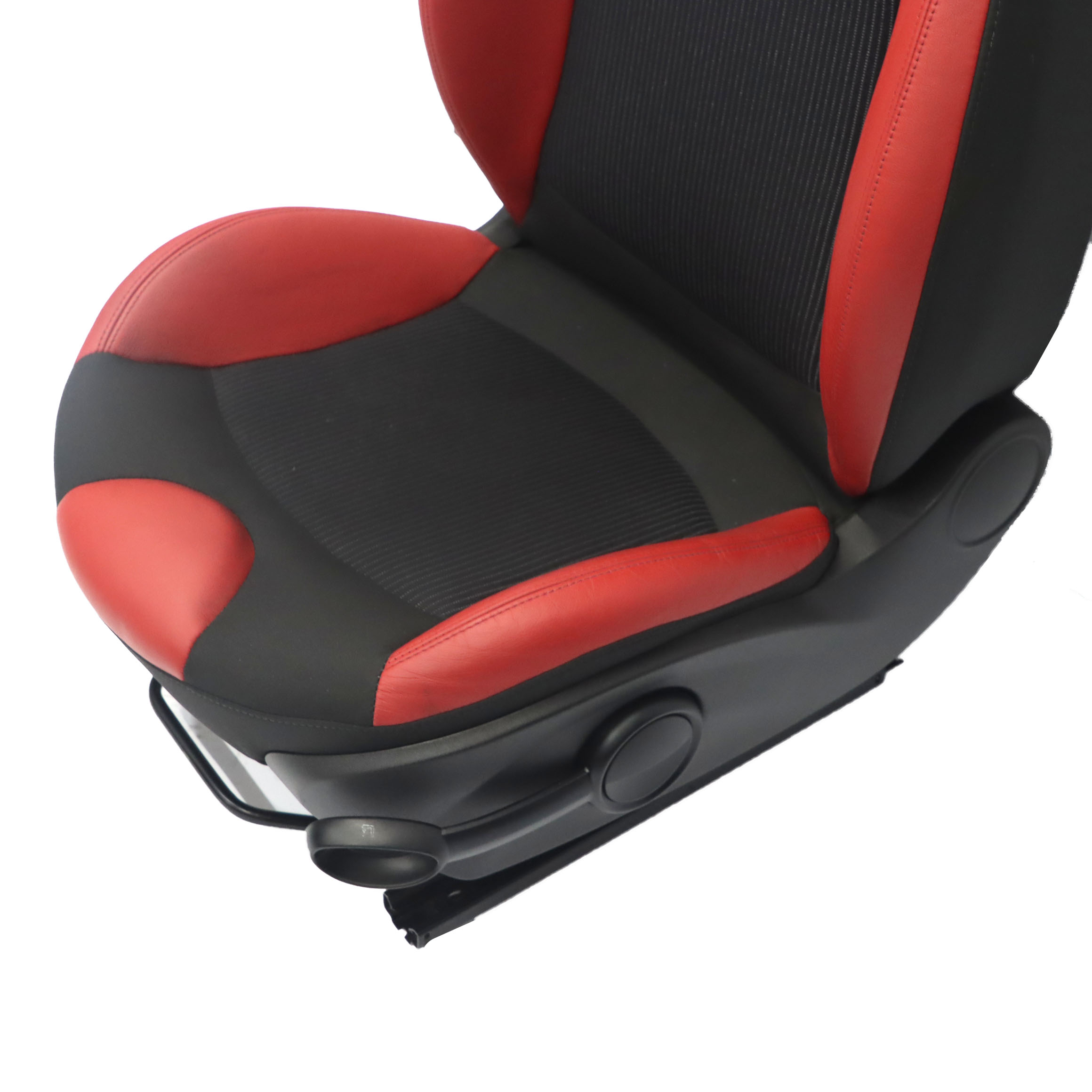 Mini Cooper R55 R56 Sport Cloth Fabric / Red Leather Front Left N/S Seat Heated 