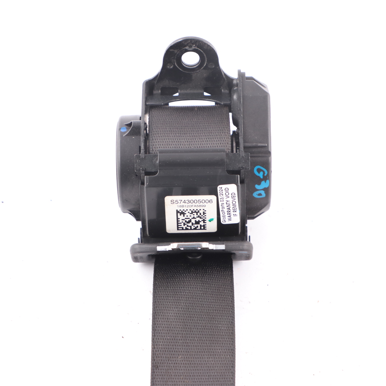 Ceinture sécurité BMW G30 F90 M5 arrière centrale supérieure noire 7430050