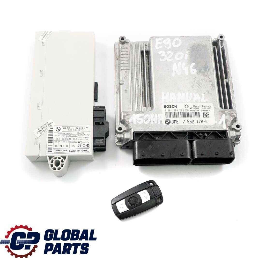 BMW 1 3 Series E87 E90 E91 120i 320i N46 ECU KIT DME 7552176 CAS2 + Key Manual