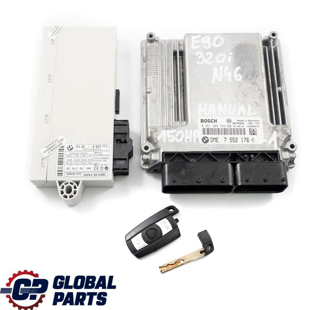 BMW 1 3 Series E87 E90 E91 120i 320i N46 ECU KIT DME 7552176 CAS2 + Key Manual