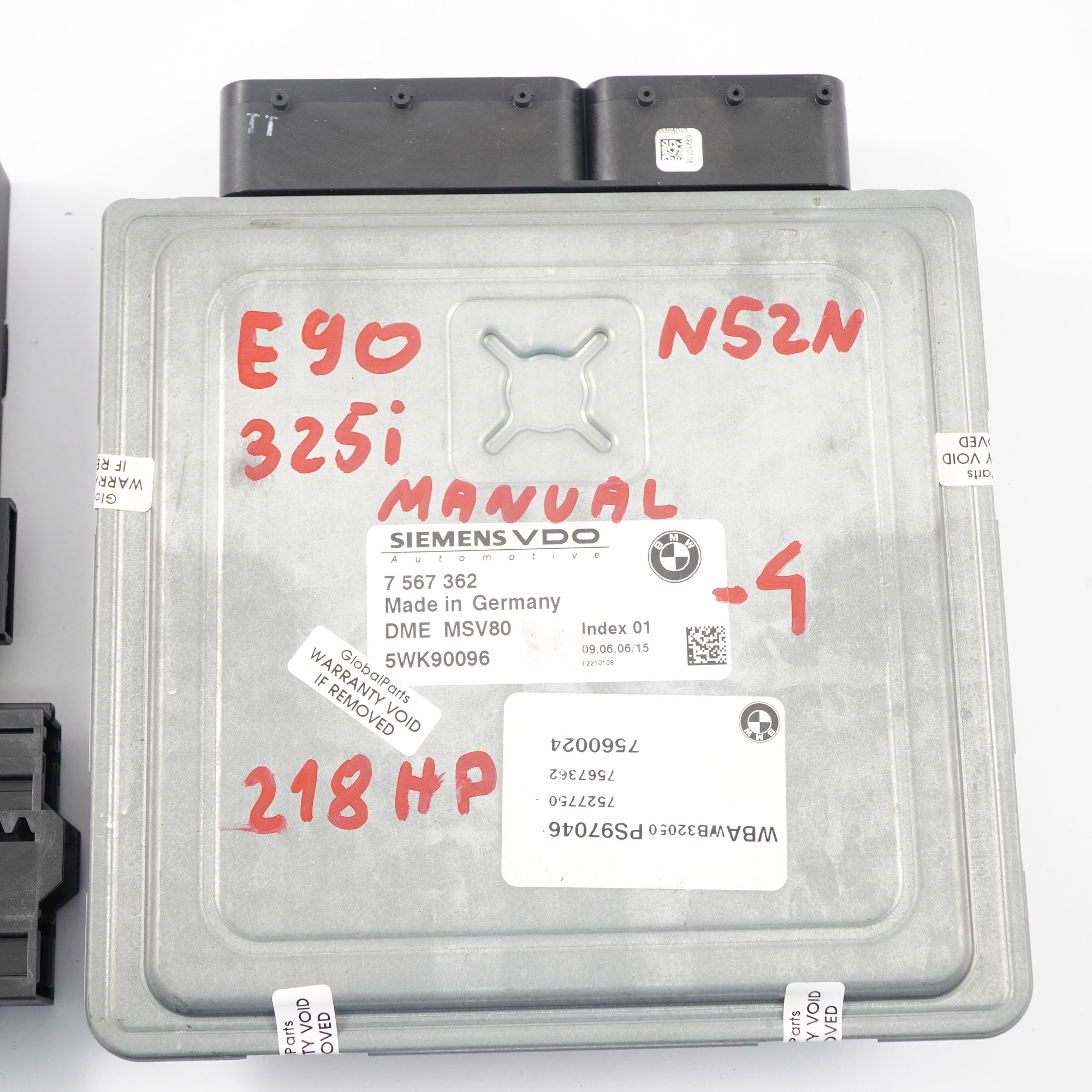 BMW E92 325i N52N 218HP ECU Control Unit Kit DME 7567362 CAS3 + Key Manual