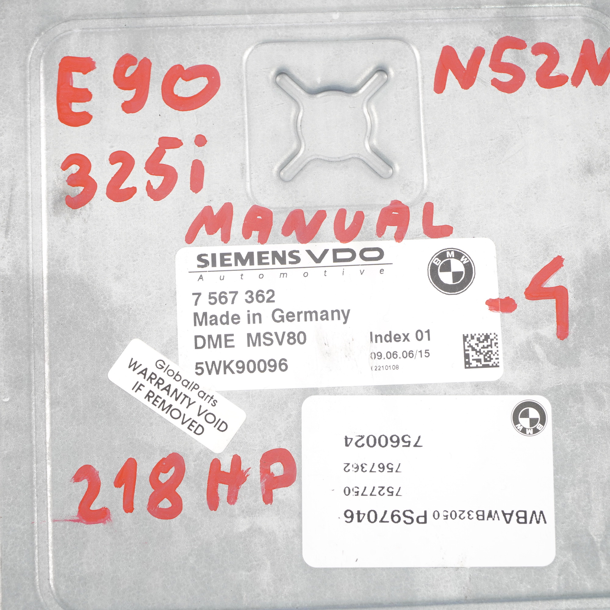 BMW E92 325i N52N 218HP ECU Control Unit Kit DME 7567362 CAS3 + Key Manual