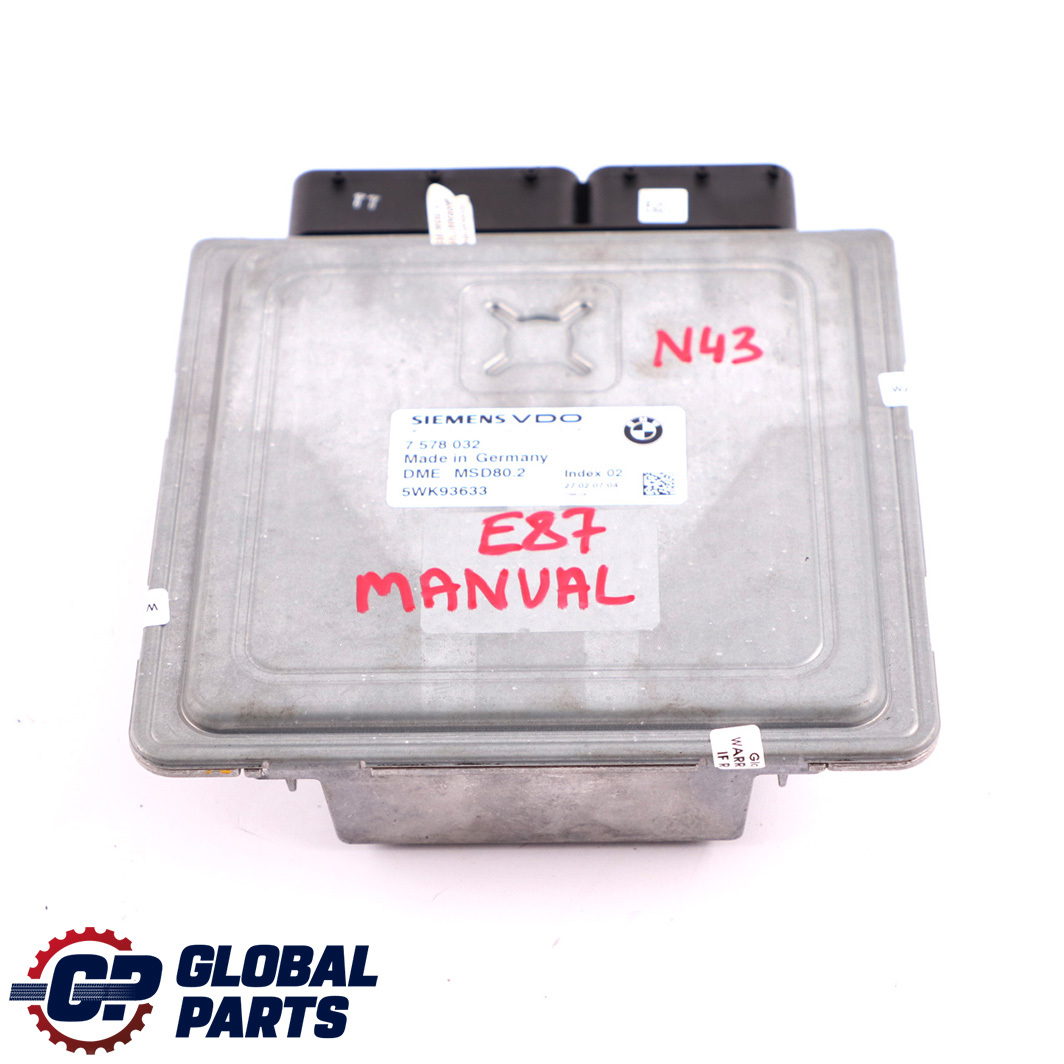 BMW E81 E87 LCI E90 E91 N43 Unité contrôle moteur essence ECU DME 7578032 Manuel