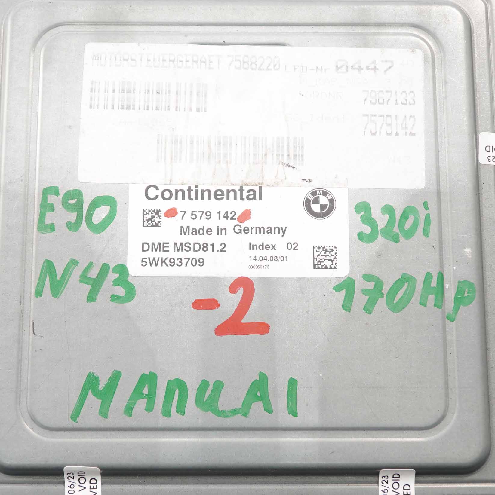 BMW E81 E87 LCI E90 120i 320i Petrol N43 170HP Engine ECU DME 7579142 Manual