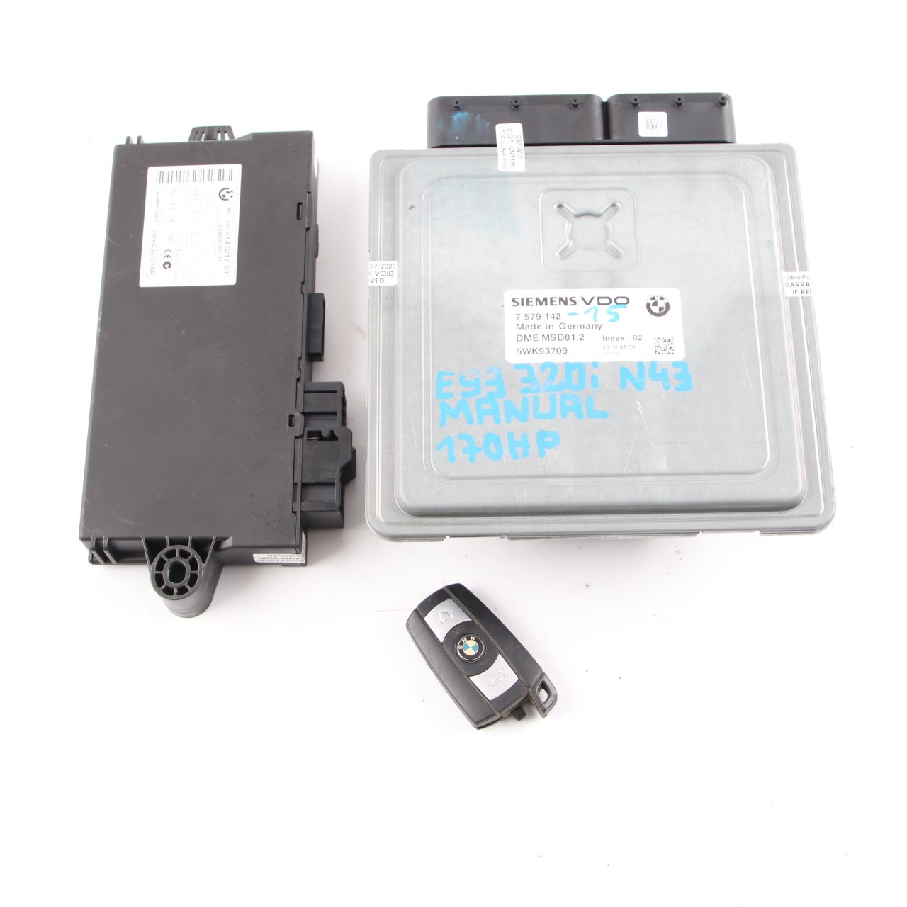 BMW E87 LCI E90 120i 320i Petrol N43 170HP ECU Kit DME 7579142 CAS3 Key Manual