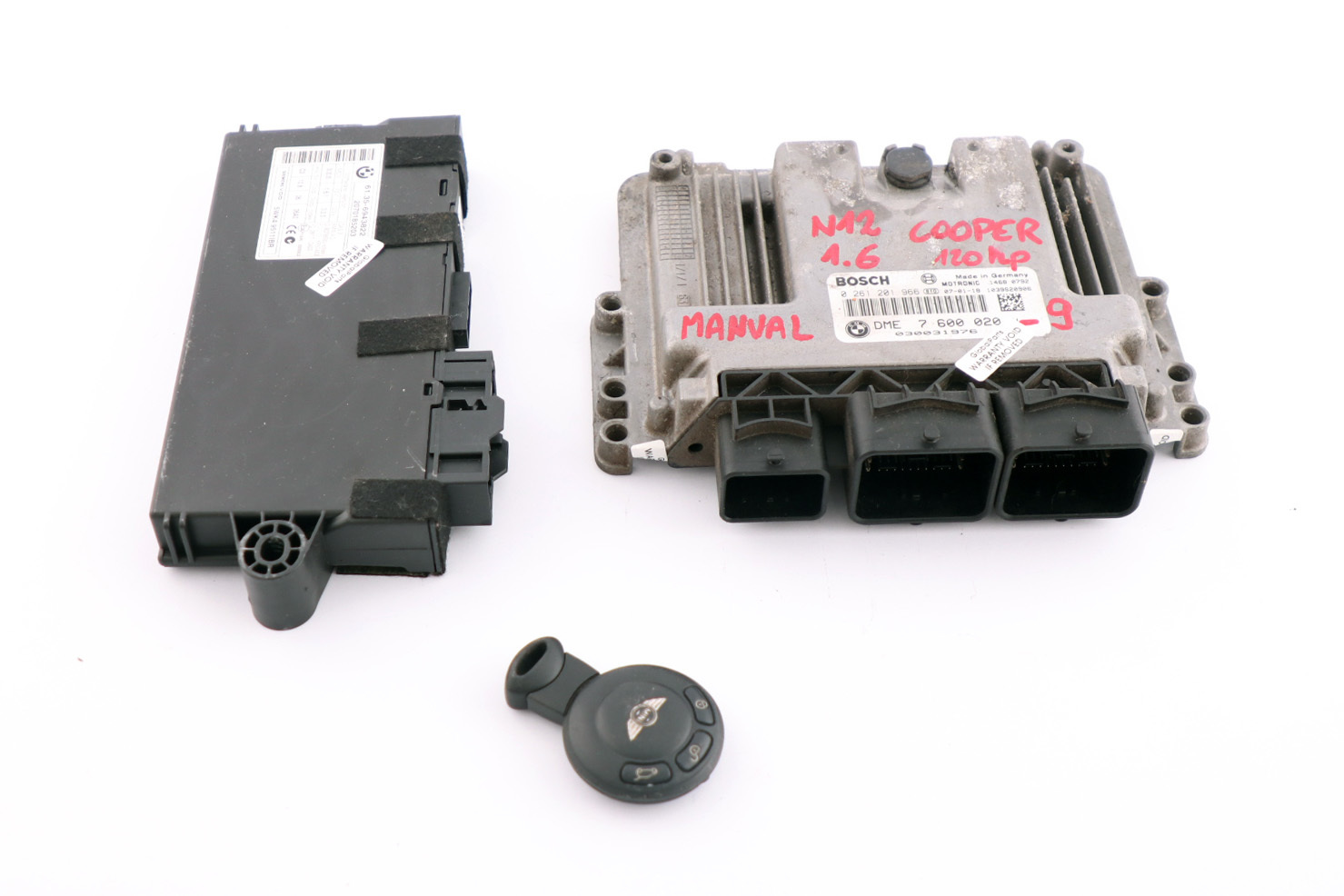 Mini Cooper 9 R55 R56 R57 N12 1.6 Moteur ECU Kit DME CAS 3 Clé Manuel 7600020