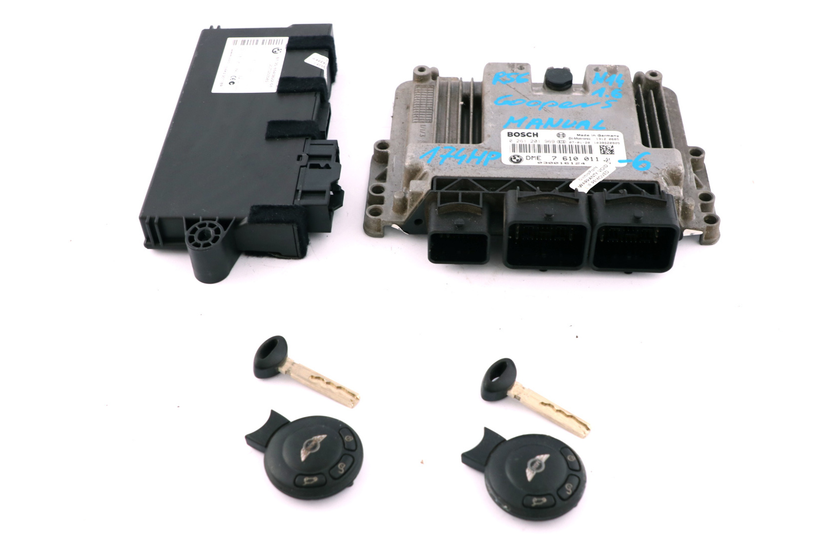 BMW Mini Cooper S R55 R56 N14 1.6 174HP ECU Kit DME CAS3 + 2 Keys 7610011 Manual