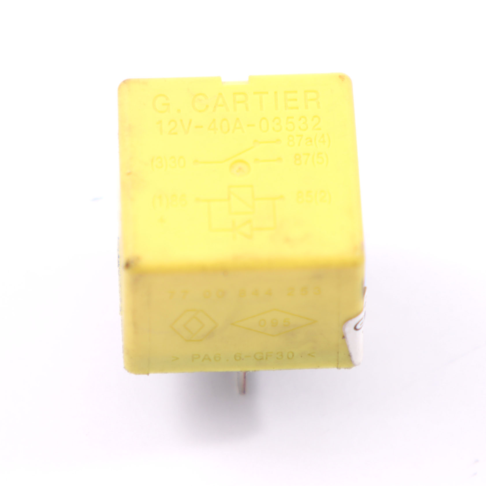 Renault Module de relais Unité de contrôle Jaune 12V 40A 5 Pins 7700844253