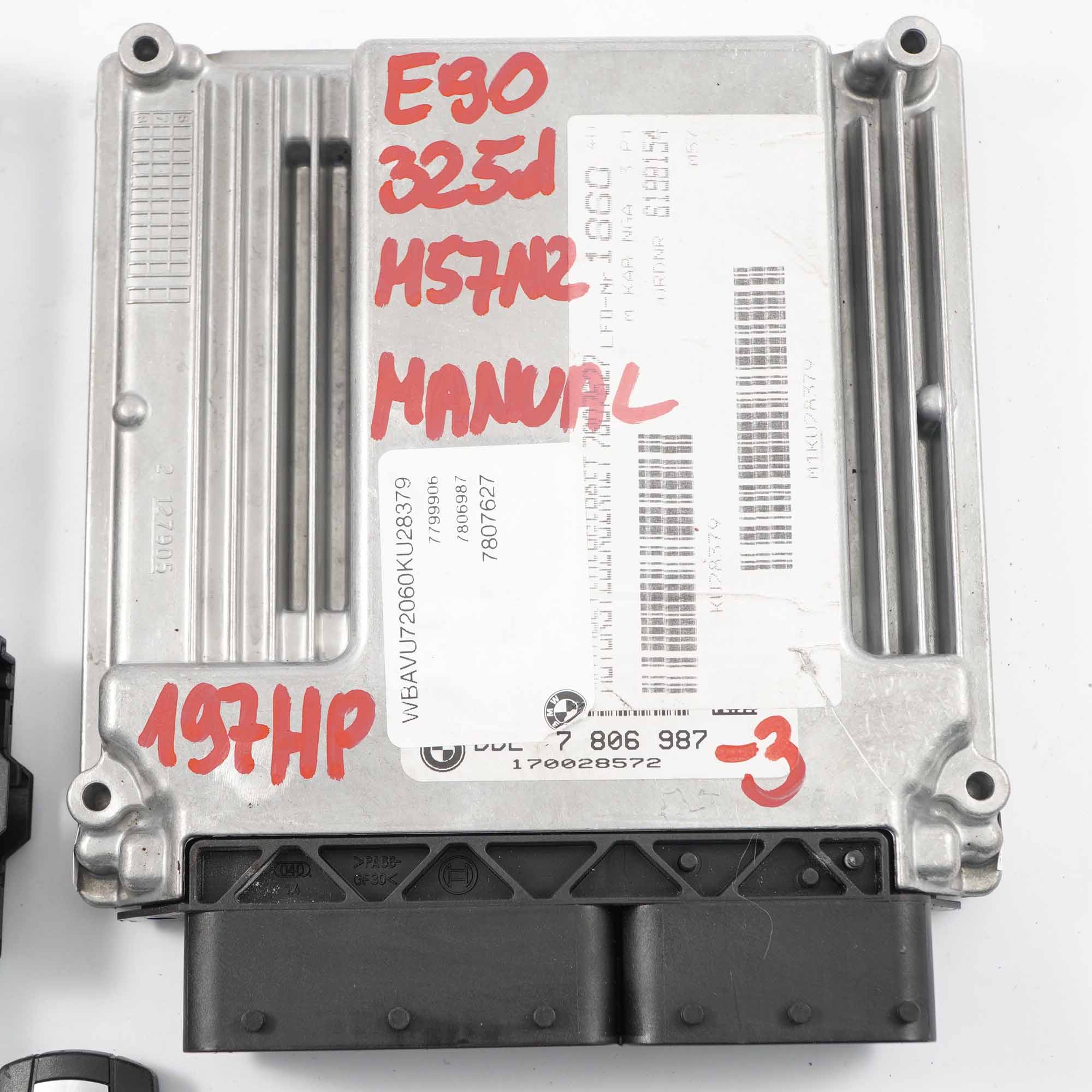 BMW E60 LCI E90 E91 325d 525d Engine M57N2 197HP ECU Kit DDE 7806987 CAS3 + Key