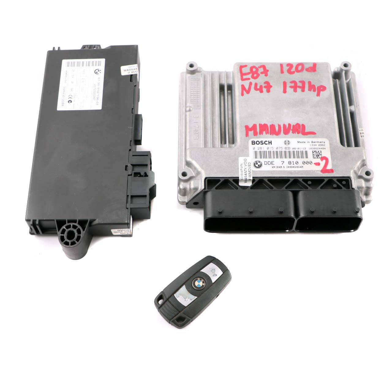 BMW E81 E87 LCI E90 E91 120d 320d Diesel N47 ECU Kit DDE 78100003 CAS3 Cle