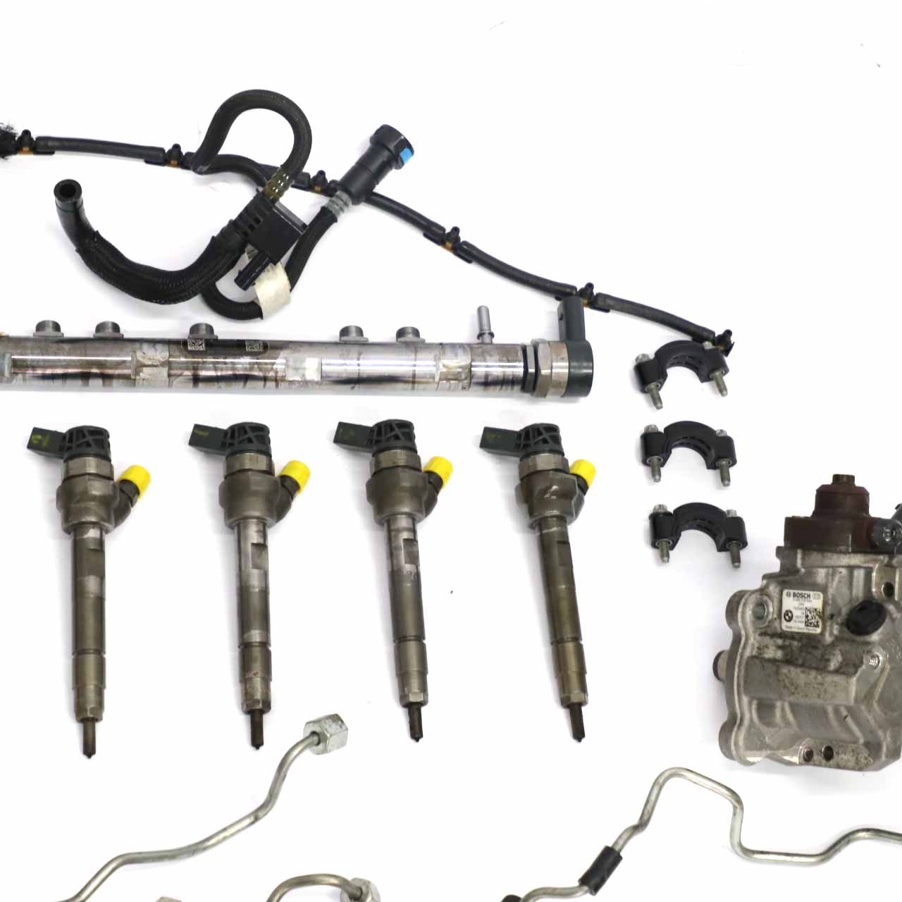 BMW F30 F31 330d N57N Set Injector Fuel Pump Injection System Injectors Pipes