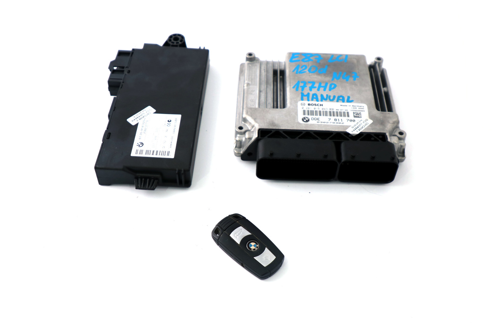 BMW 1 3 Series E81 E87 LCI E90 E91 120d 320d N47 ECU KIT DDE CAS 3 Key 7811700