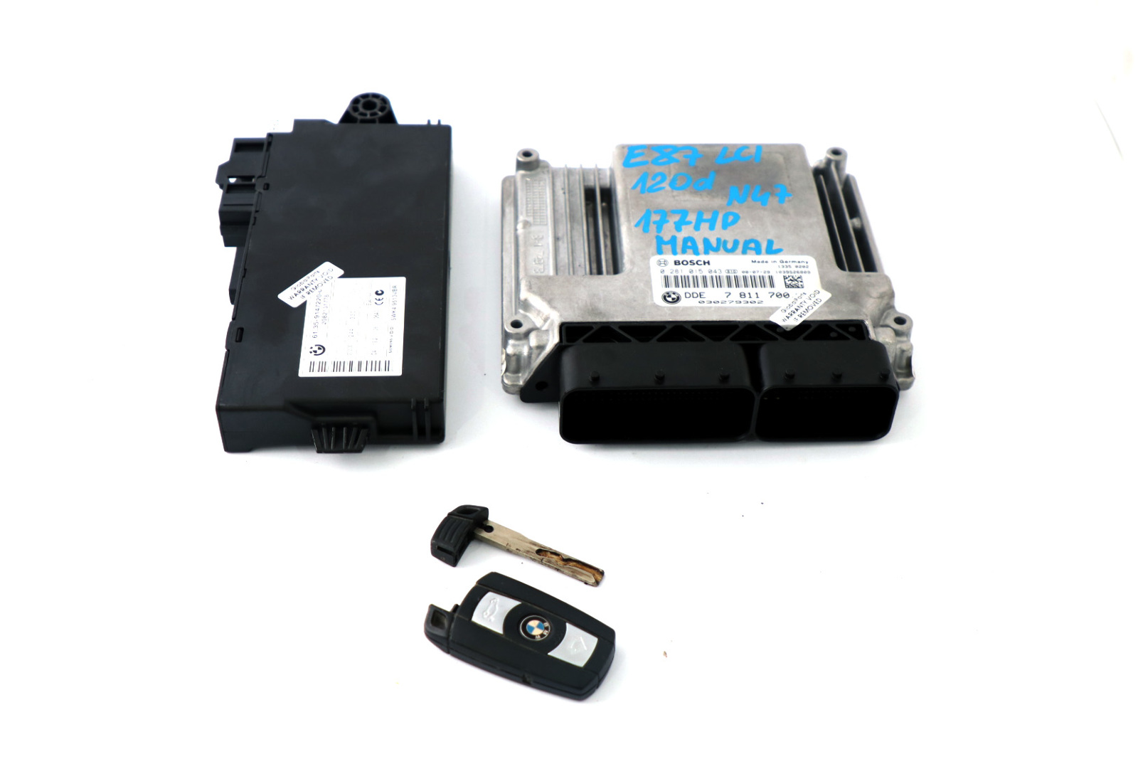 BMW 1 3 Series E81 E87 LCI E90 E91 120d 320d N47 ECU KIT DDE CAS 3 Key 7811700