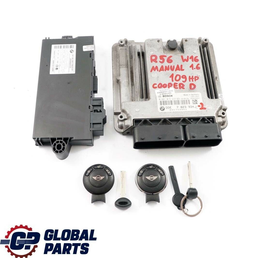 Mini Cooper D R55 R56 Diesel W16 1.6 109HP ECU Kit DDE 7823934 CAS3 Keys Manual