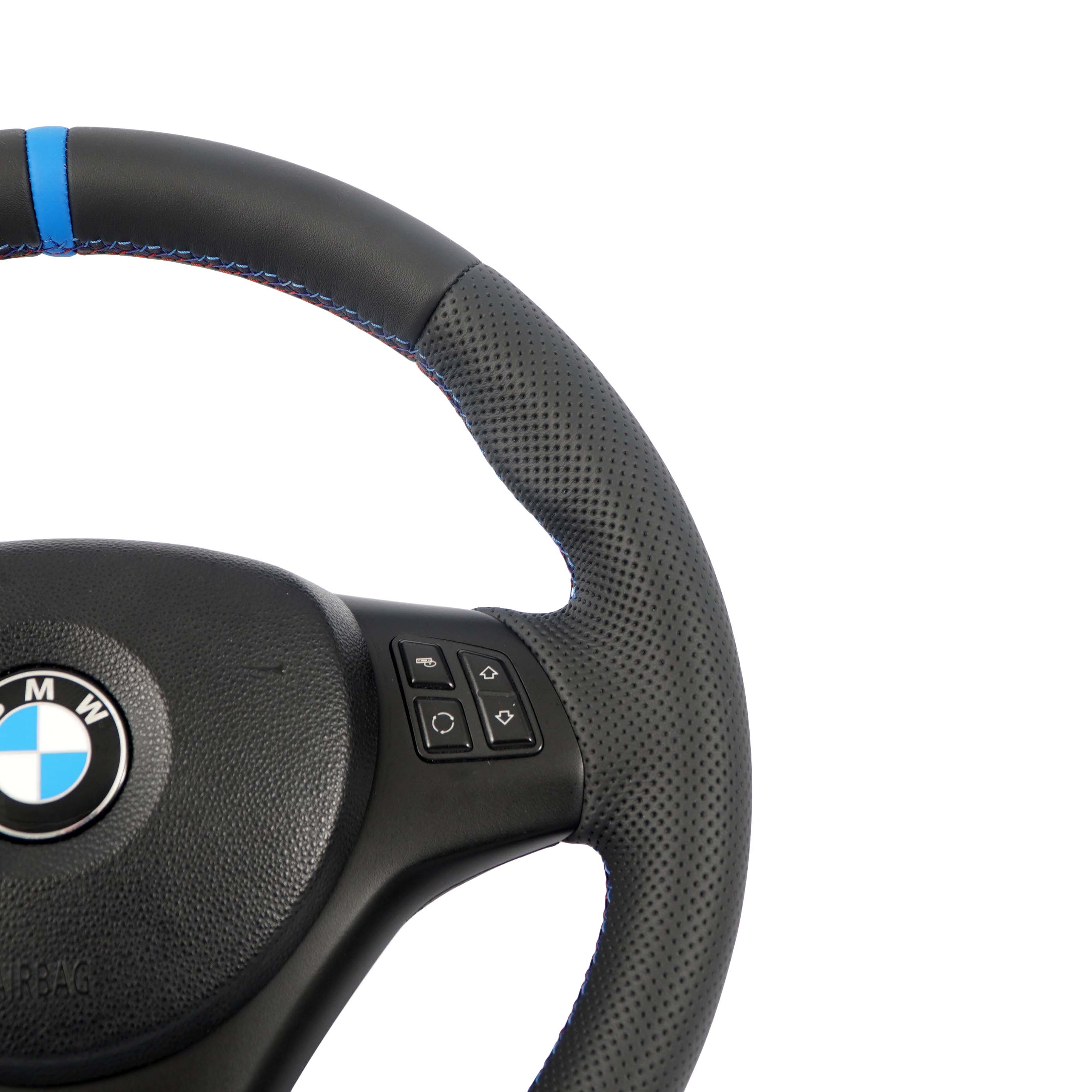 BMW E81 E82 E87 E90 E91 E92 E93 NEW Black Leather M-Sport Thick Steering Wheel