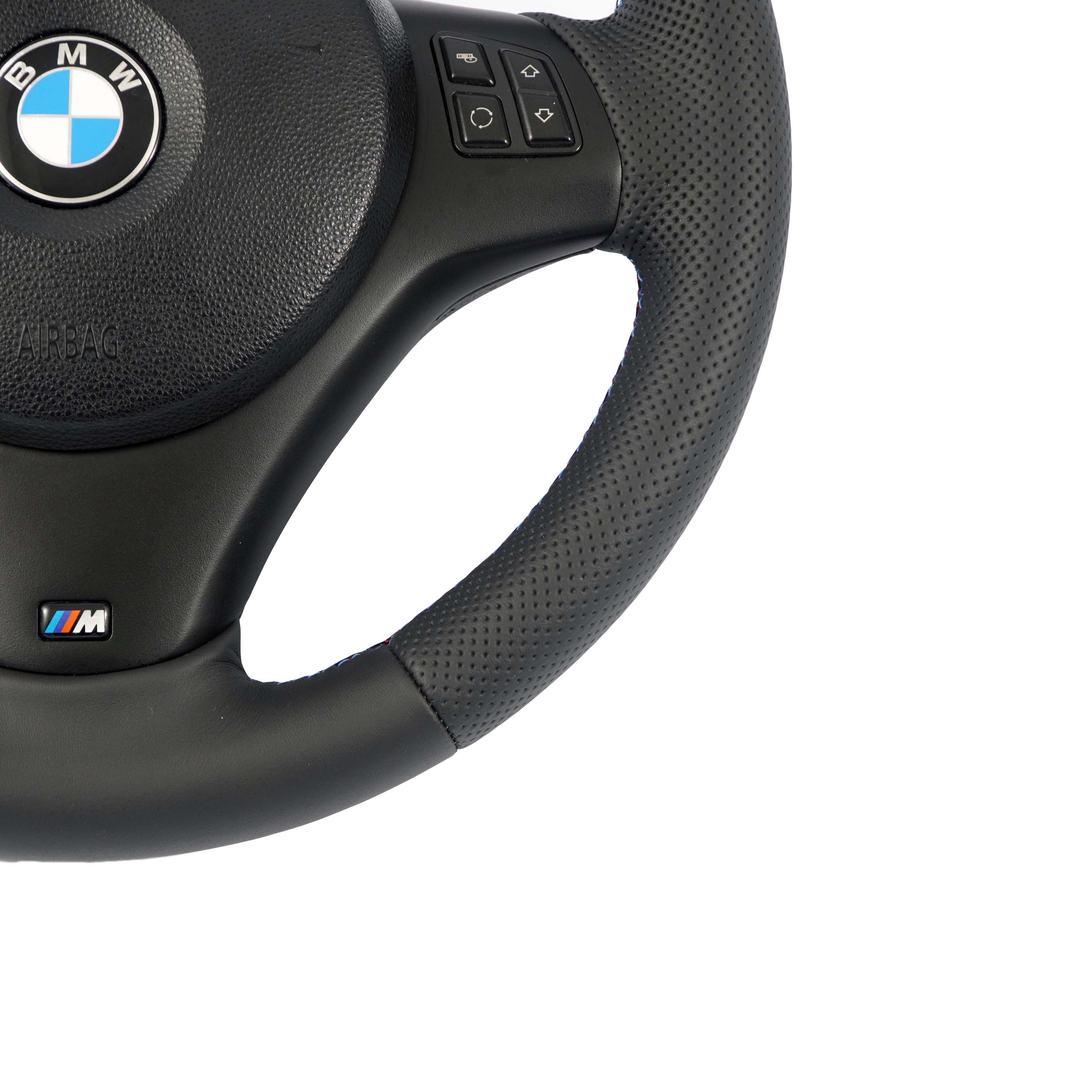 BMW E81 E82 E87 E90 E91 E92 E93 NEW Black Leather M-Sport Thick Steering Wheel