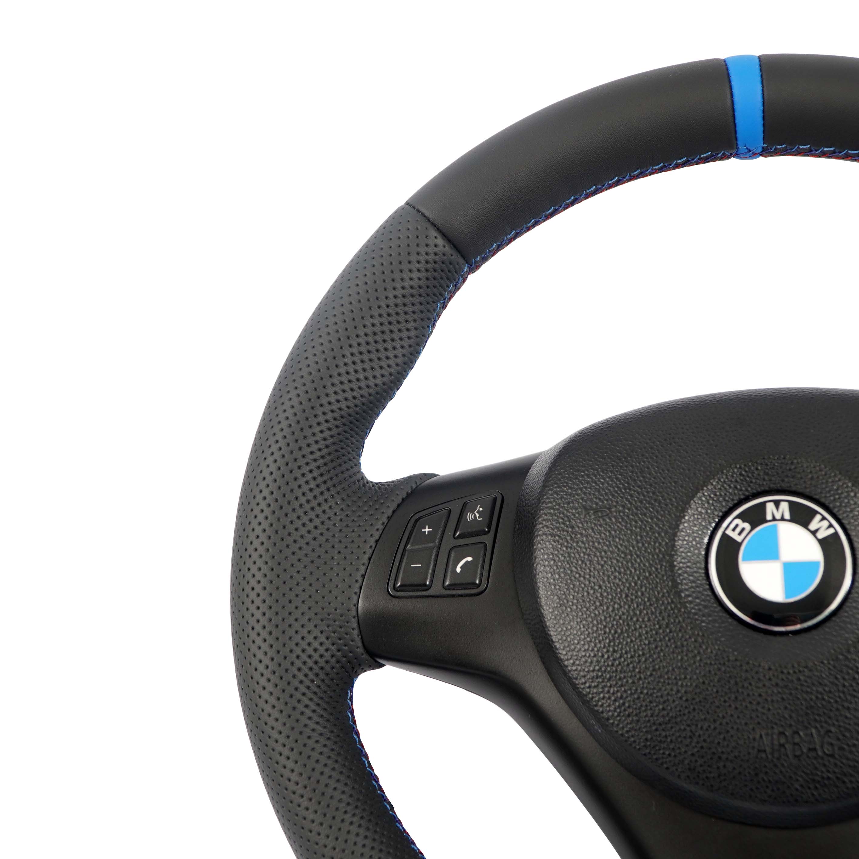 BMW E81 E82 E87 E90 E91 E92 E93 NEW Black Leather M-Sport Thick Steering Wheel