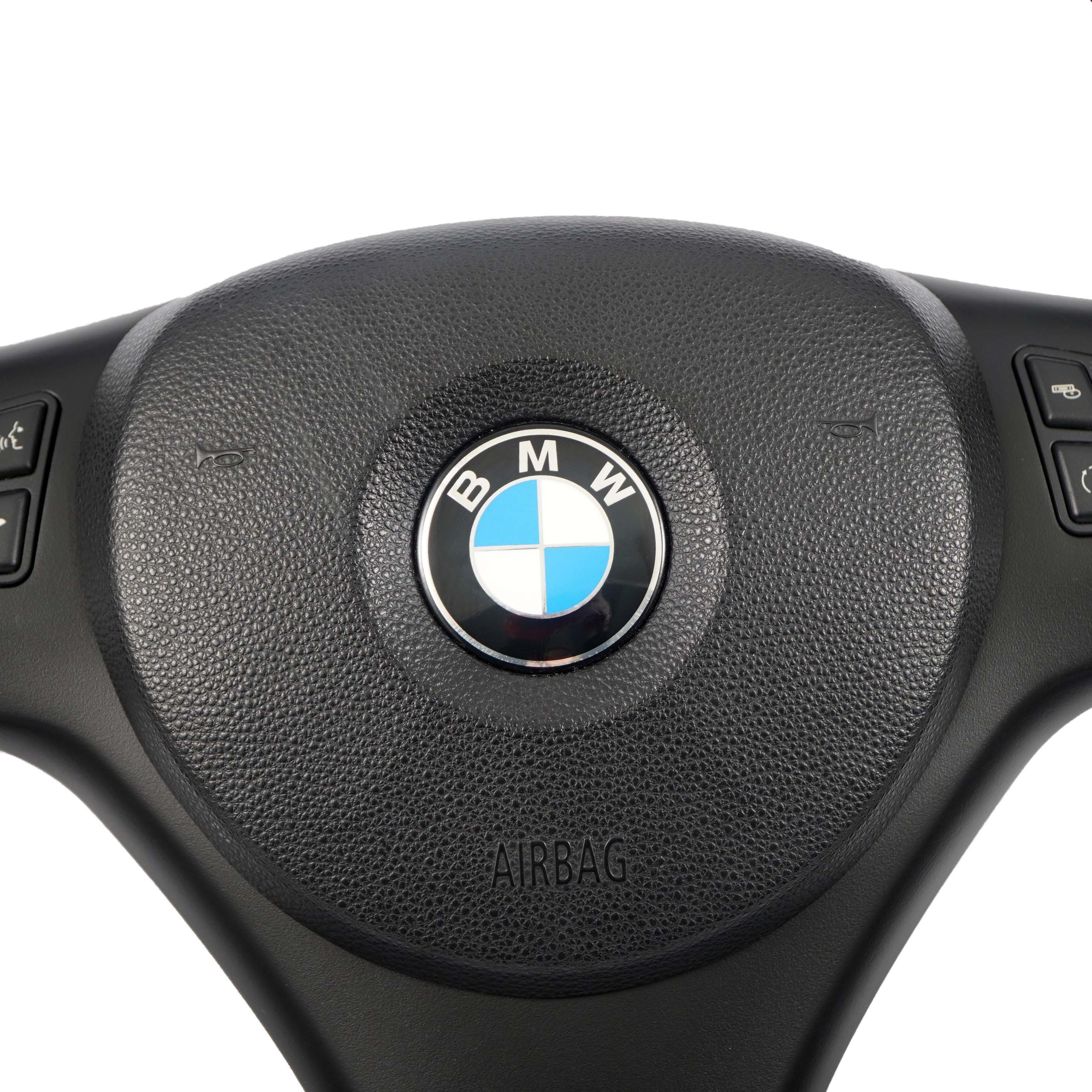 BMW E81 E82 E87 E90 E91 E92 M Sport Volant avec NEUF Noir Cuir Fils Tricolores