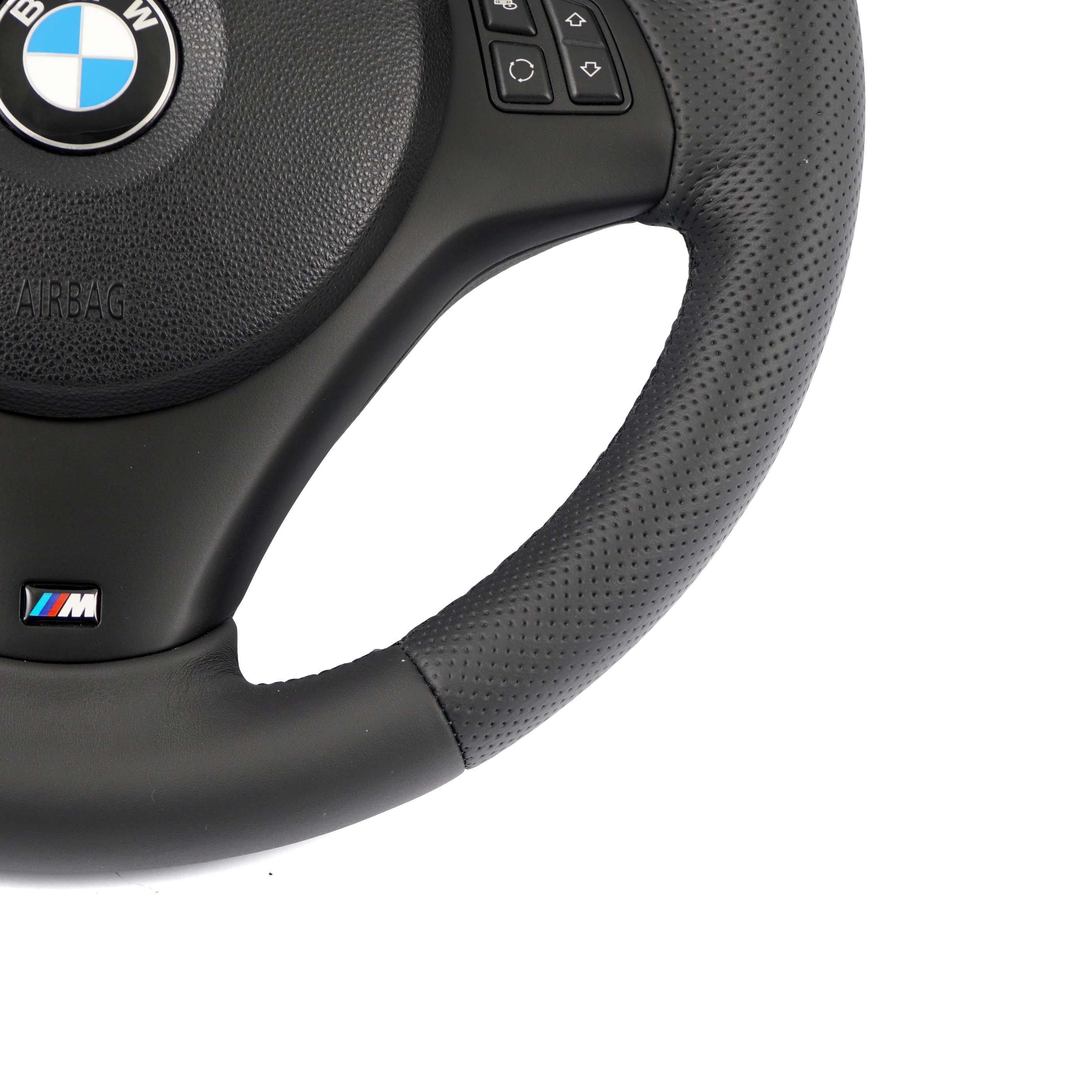 BMW E81 E82 E87 E90 E91 E92 E93 NEW Black Leather M-Sport Thick Steering Wheel