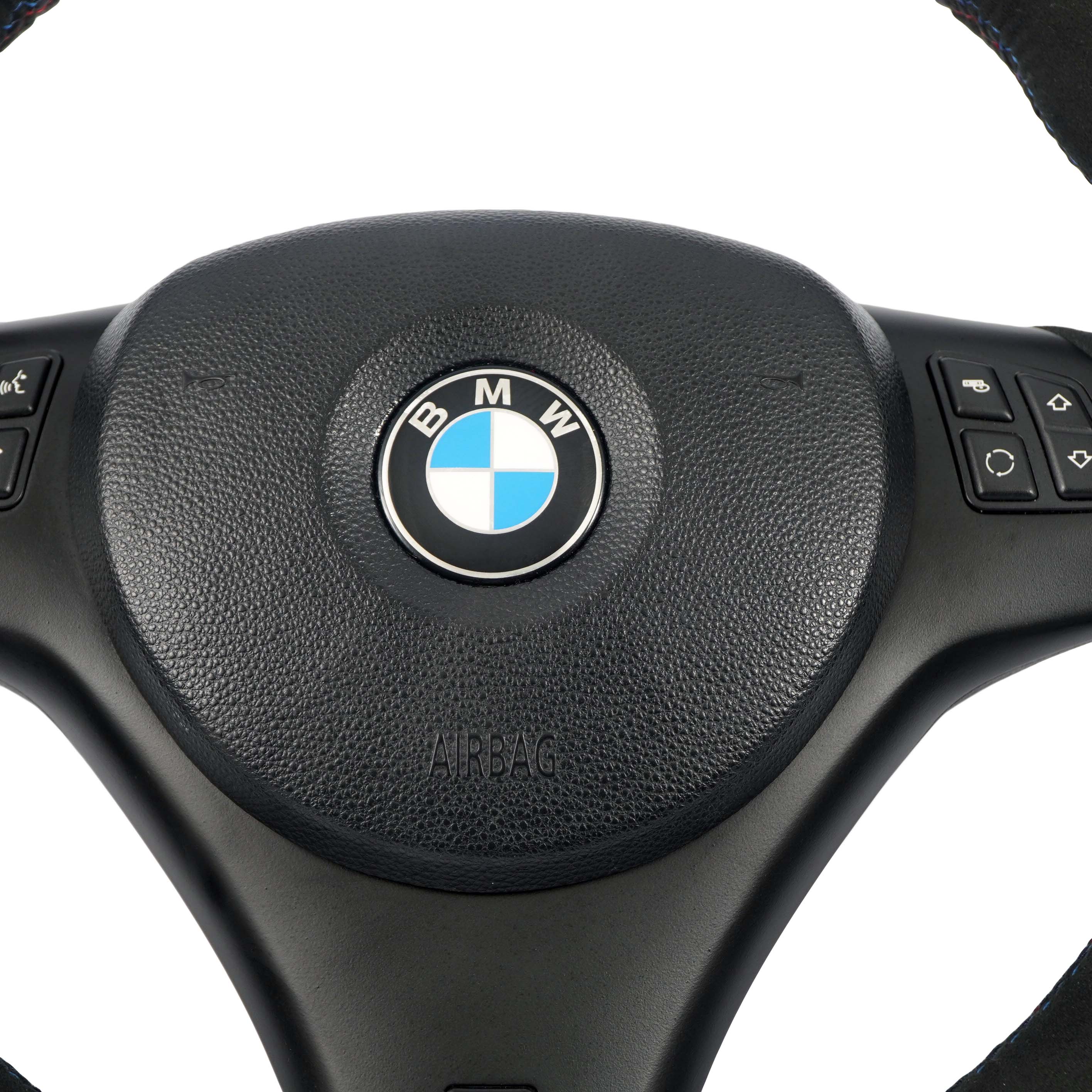 BMW E87 E90 E91 E92 NEW Black Leather / Alcantara M-Sport Steering Wheel Thick 