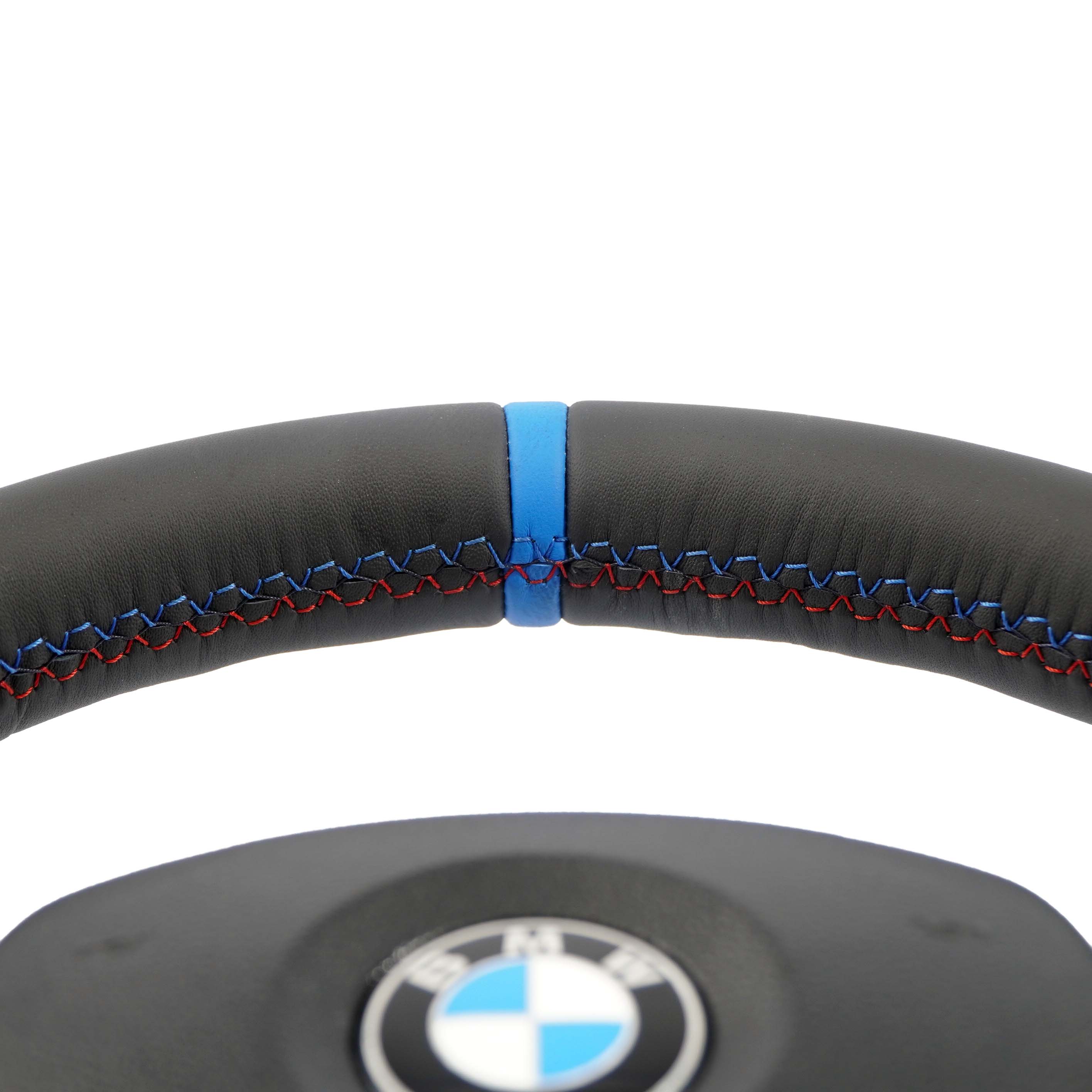 BMW E87 E90 E91 E92 NEW Black Leather / Alcantara M-Sport Steering Wheel Thick 