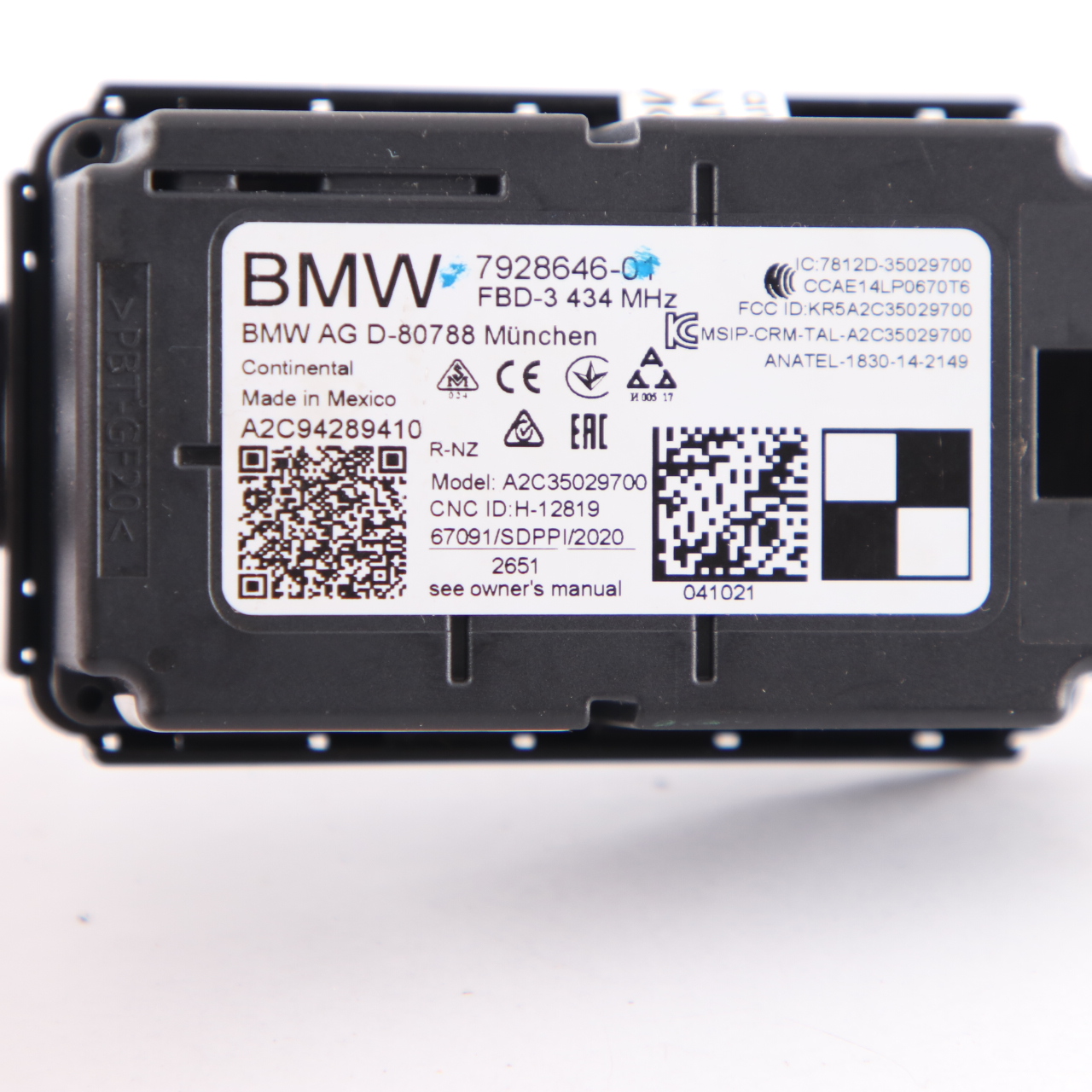 BMW F34 GT Mini F55 F56 F60 Télécommande Radio Récepteur 434 MHZ 7928646