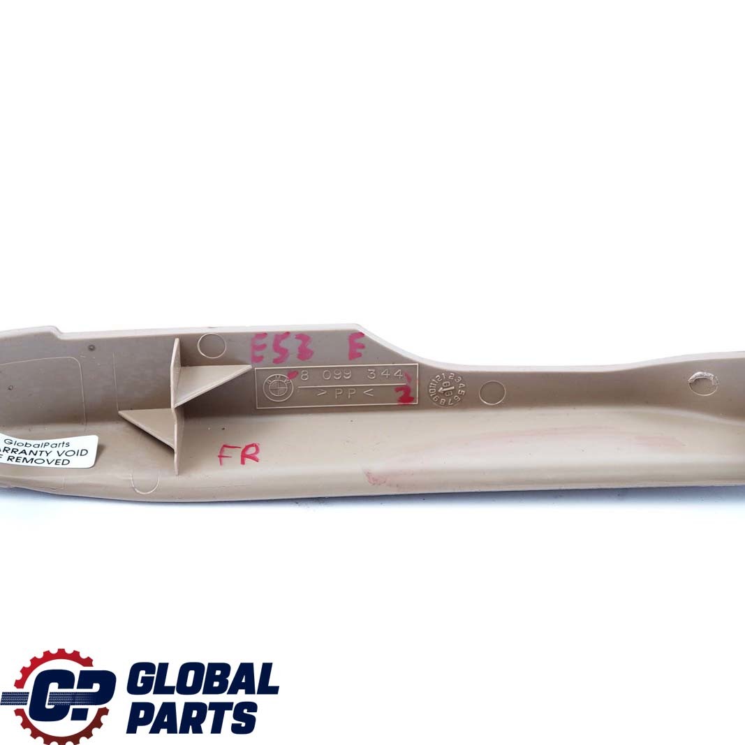 BMW X5 Series E53 Covering Seat Rail Right O/S Hellbeige Beige 8099344