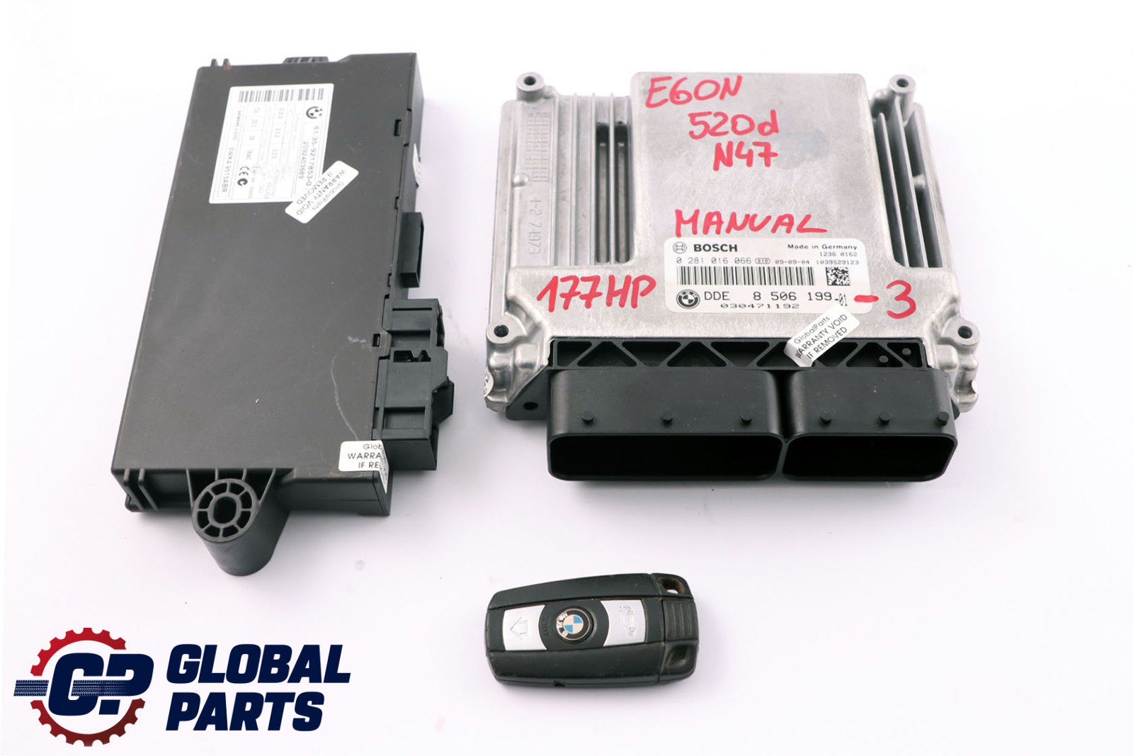 BMW 5 Series E60 E61 LCI 520d Diesel N47 Engine ECU Kit DDE 8506199 CAS 3 + Key