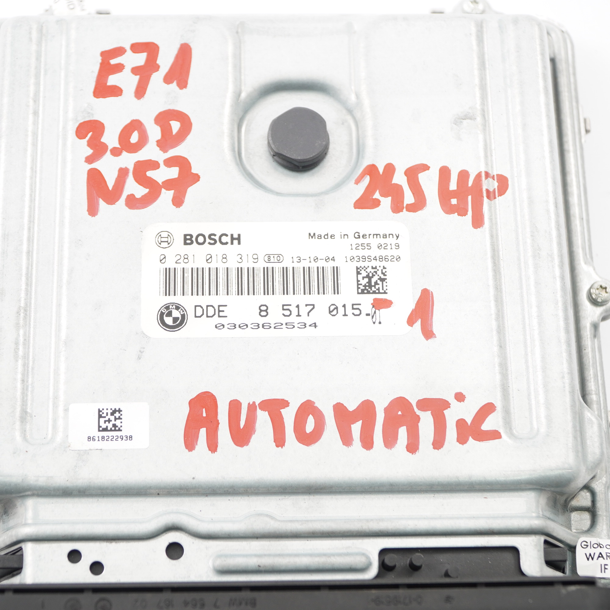 BMW X5 E70 X6 E71 30dX Diesel N57 245HP ECU Kit DDE 8517015 CAS3 Key Automatic