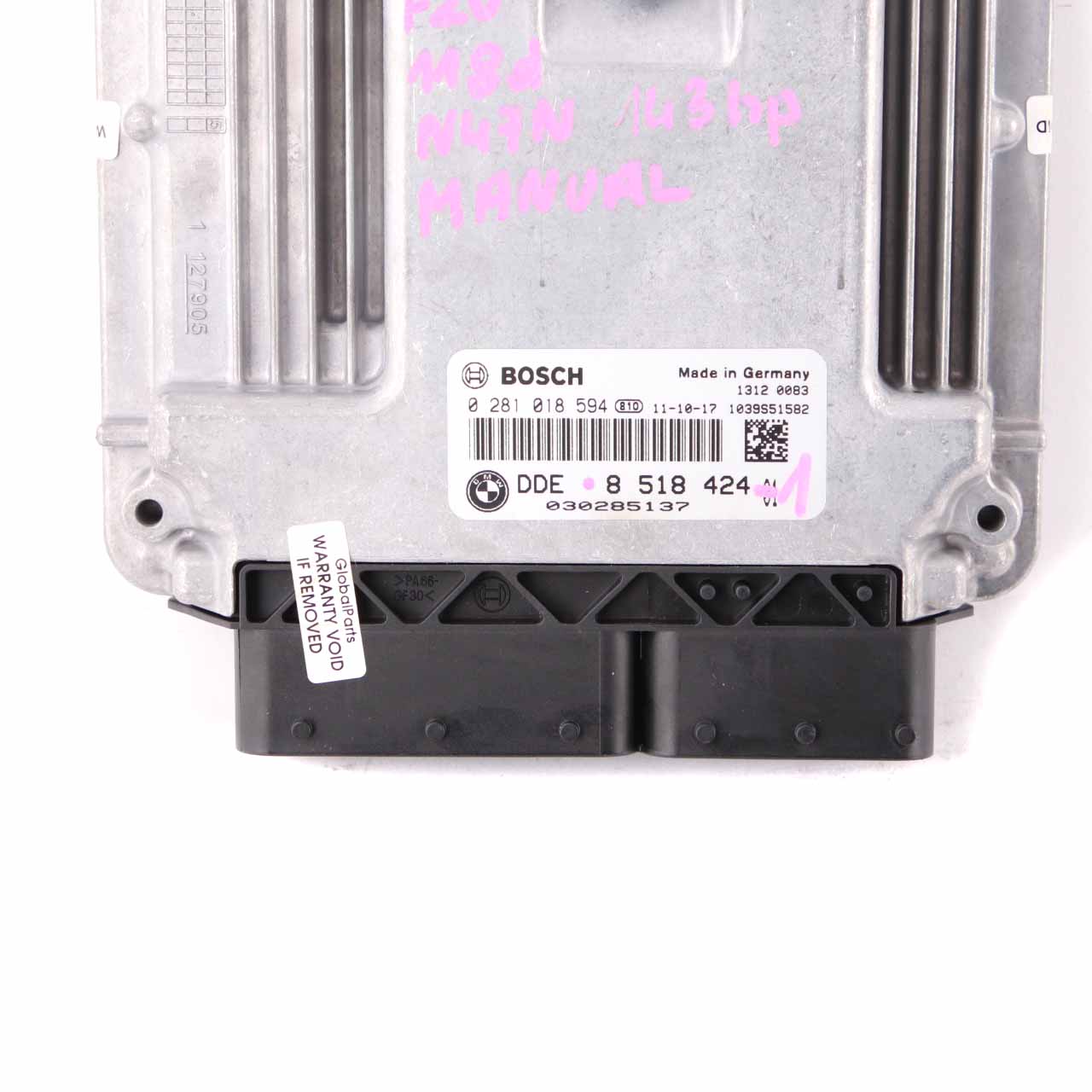 BMW F20 F30 118d 318d N47N 143HP Unité de contrôle du moteur ECU DDE 8518424 