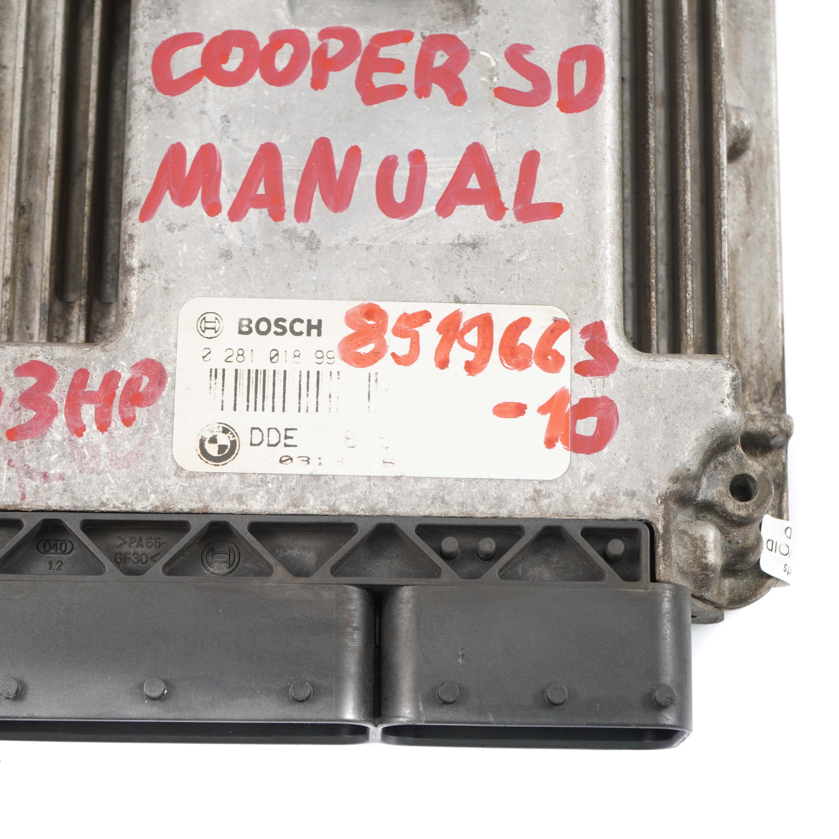 Mini Cooper SD R55 R56 LCI R60 N47N 143HP Diesel Engine ECU DDE 8519663 Manual